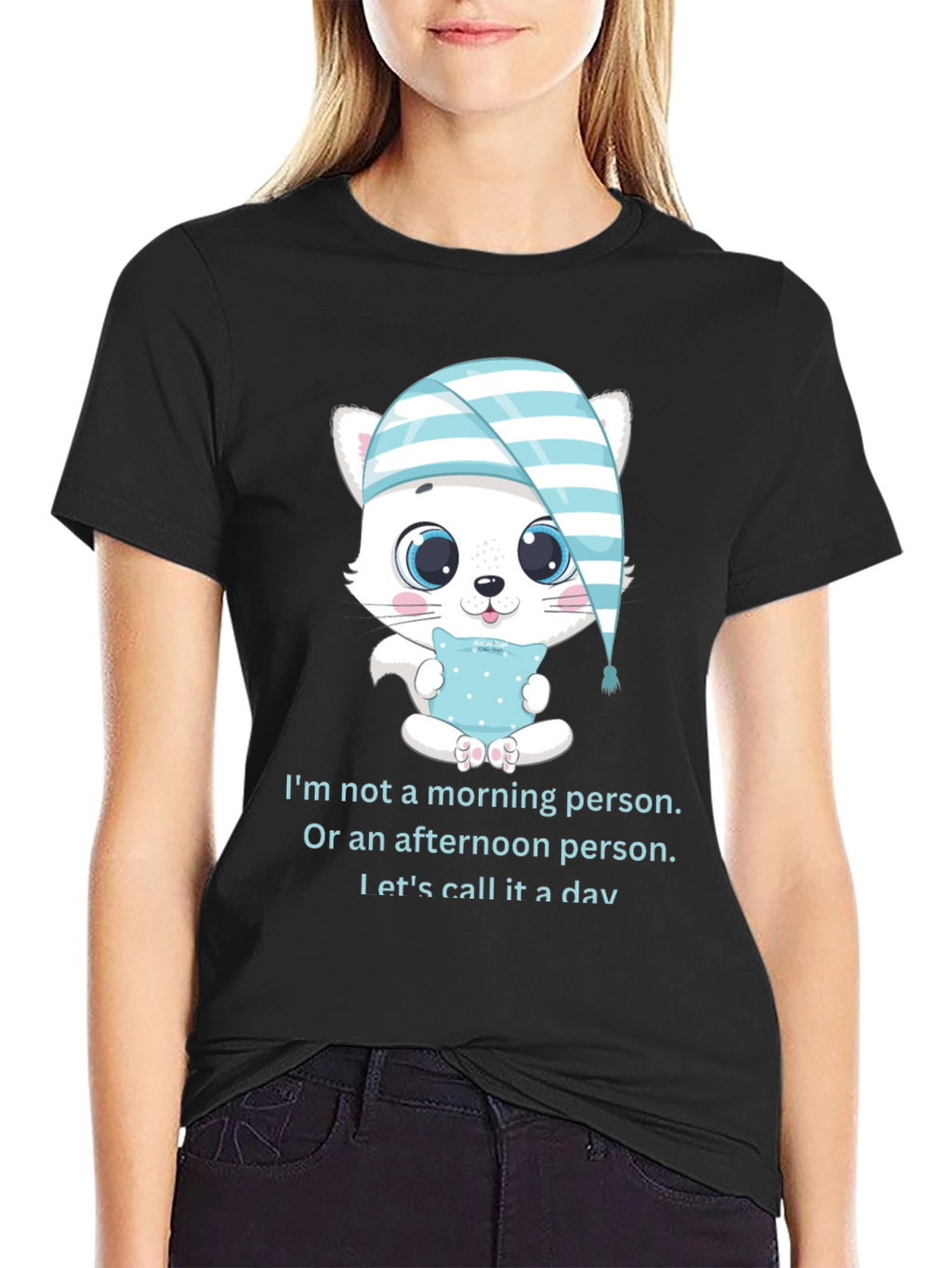 Funny Sleepy Kitten T-Shirt: Not a Morning Person