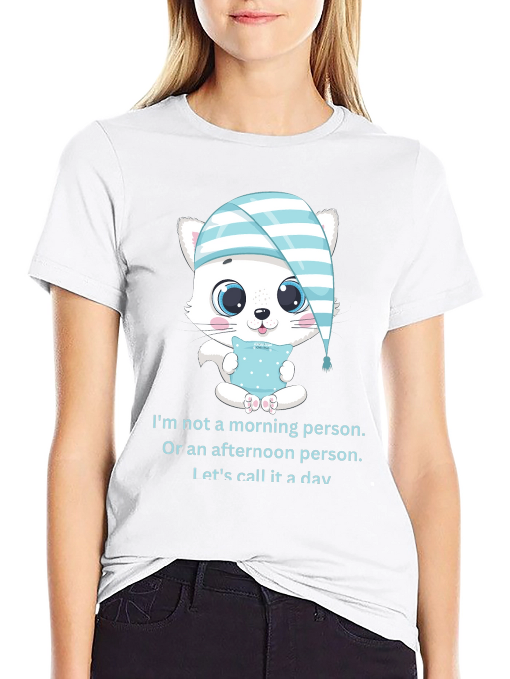 Funny Sleepy Kitten T-Shirt: Not a Morning Person