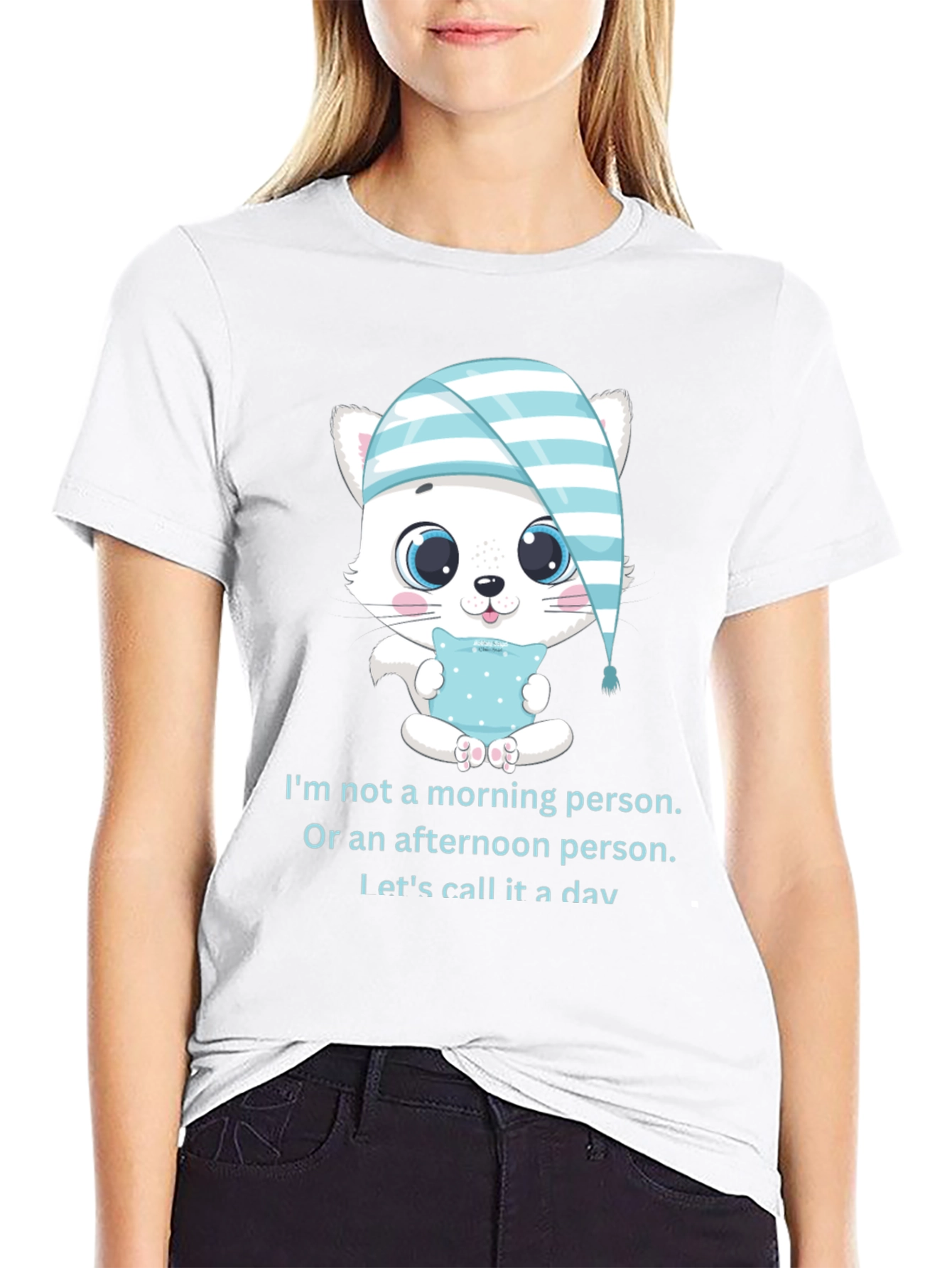 Funny Sleepy Kitten T-Shirt: Not a Morning Person
