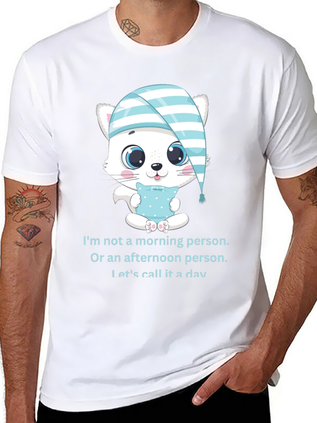 Funny Sleepy Kitten T-Shirt: Not a Morning Person