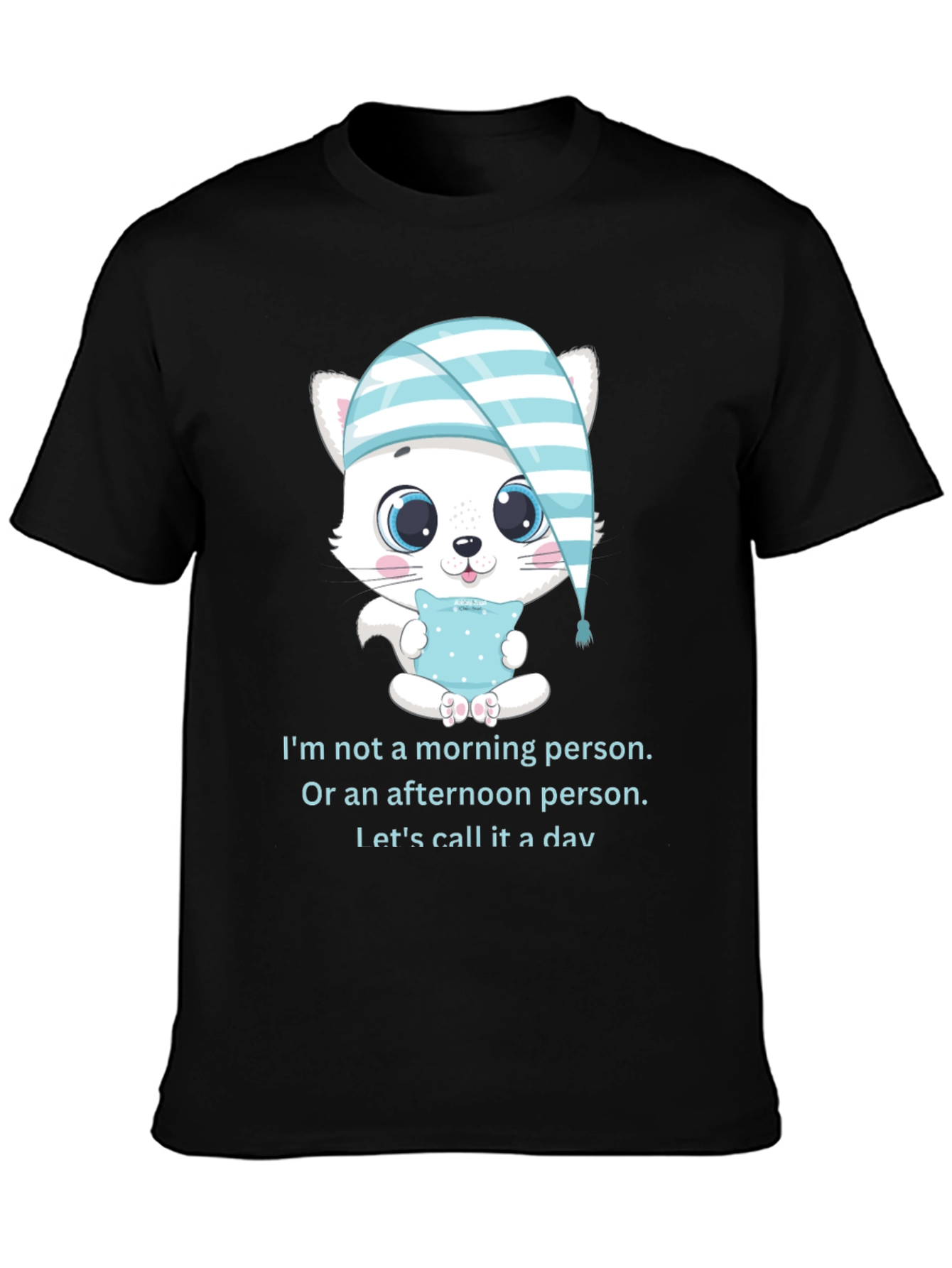 Funny Sleepy Kitten T-Shirt: Not a Morning Person