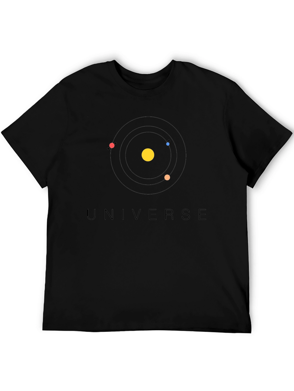 Universe Graphic Print T-Shirt - Modern Solar System Design