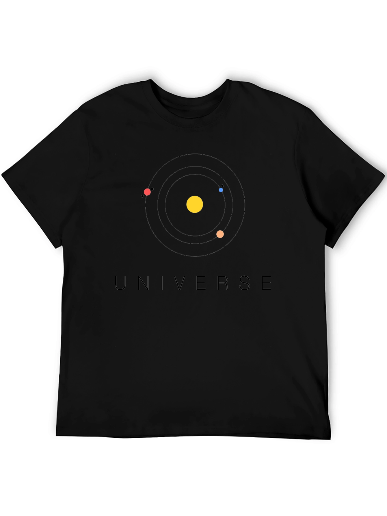 Universe Graphic Print T-Shirt - Modern Solar System Design