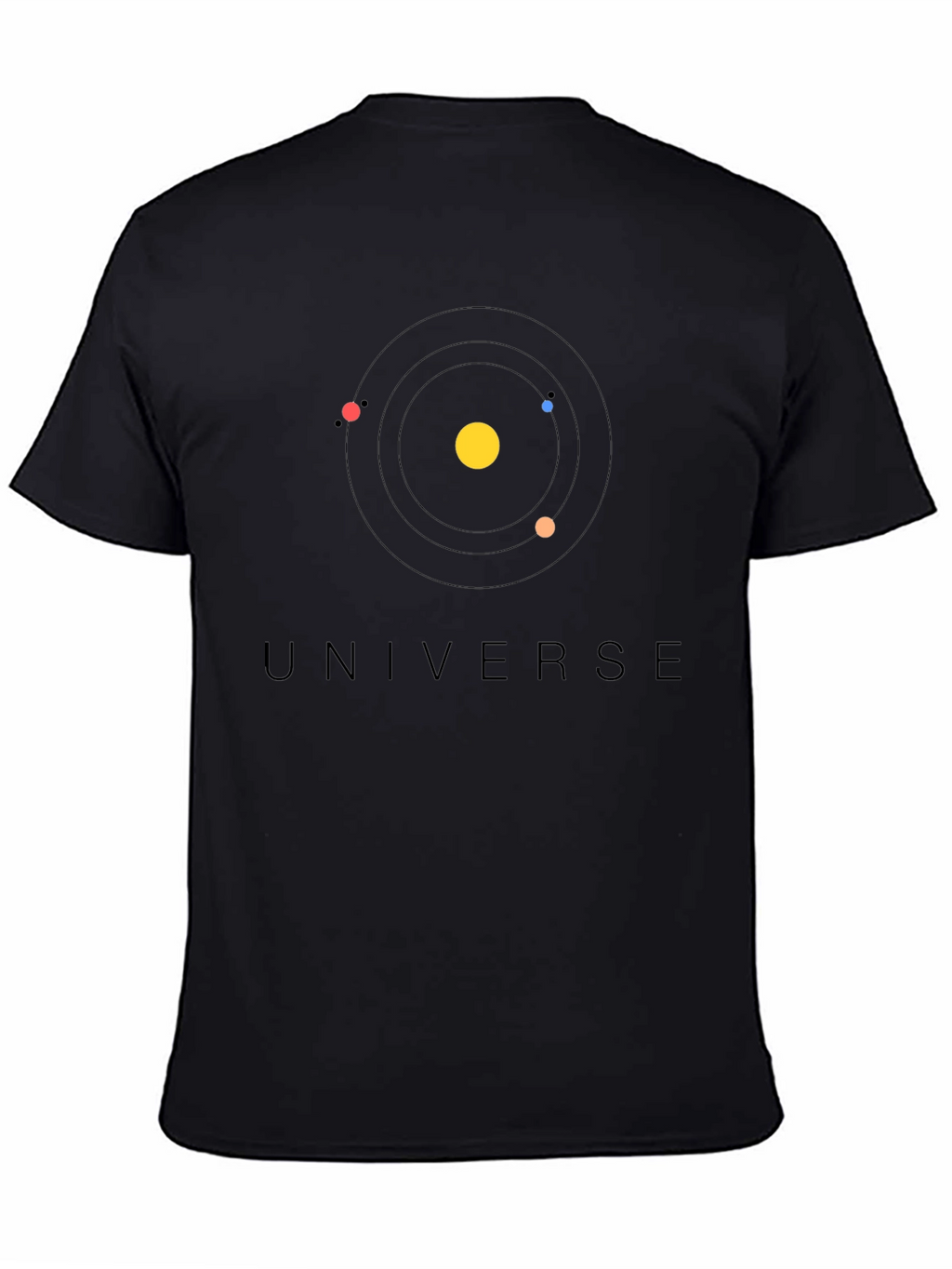 Universe Graphic Print T-Shirt - Modern Solar System Design