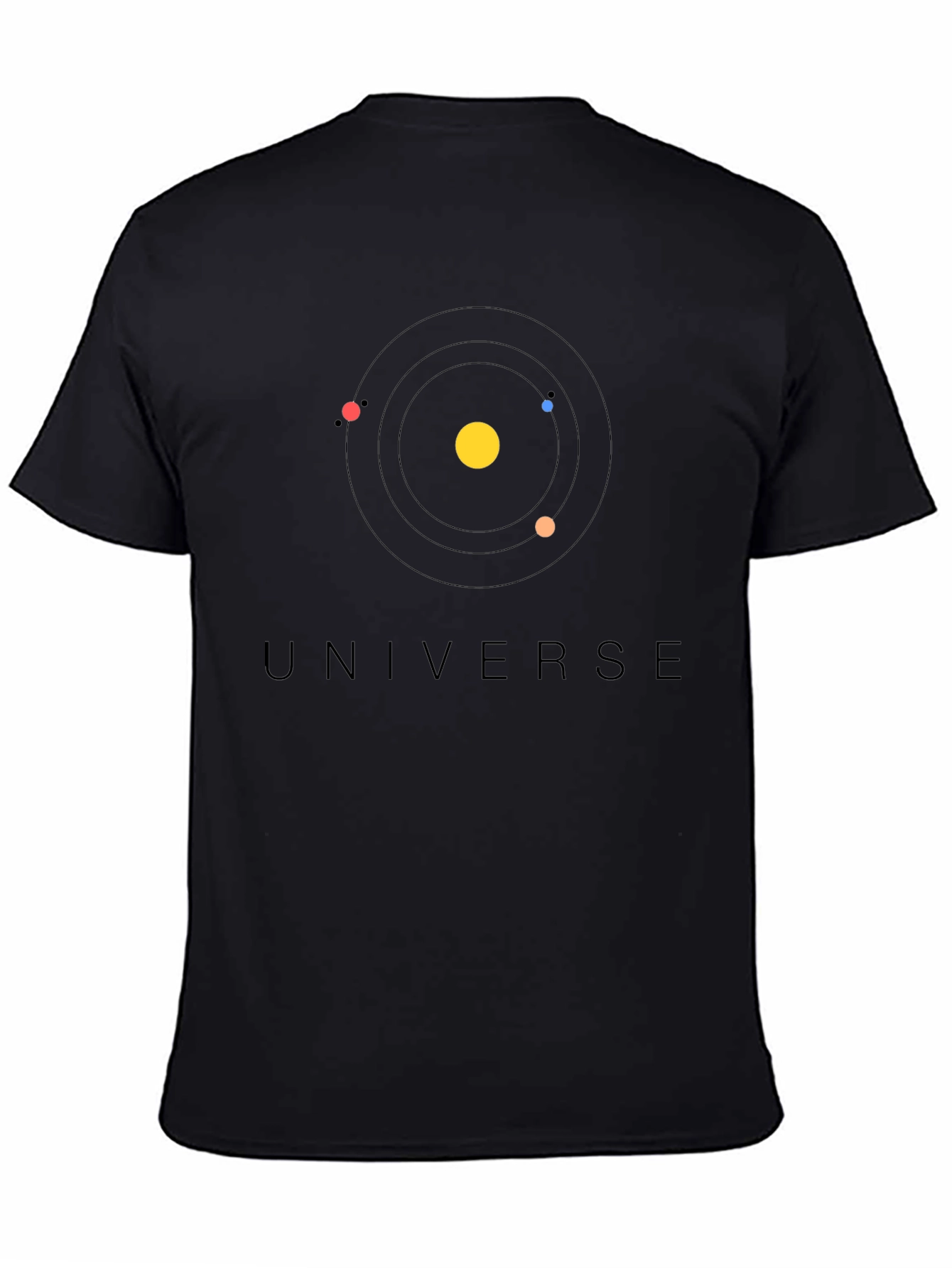 Universe Graphic Print T-Shirt - Modern Solar System Design