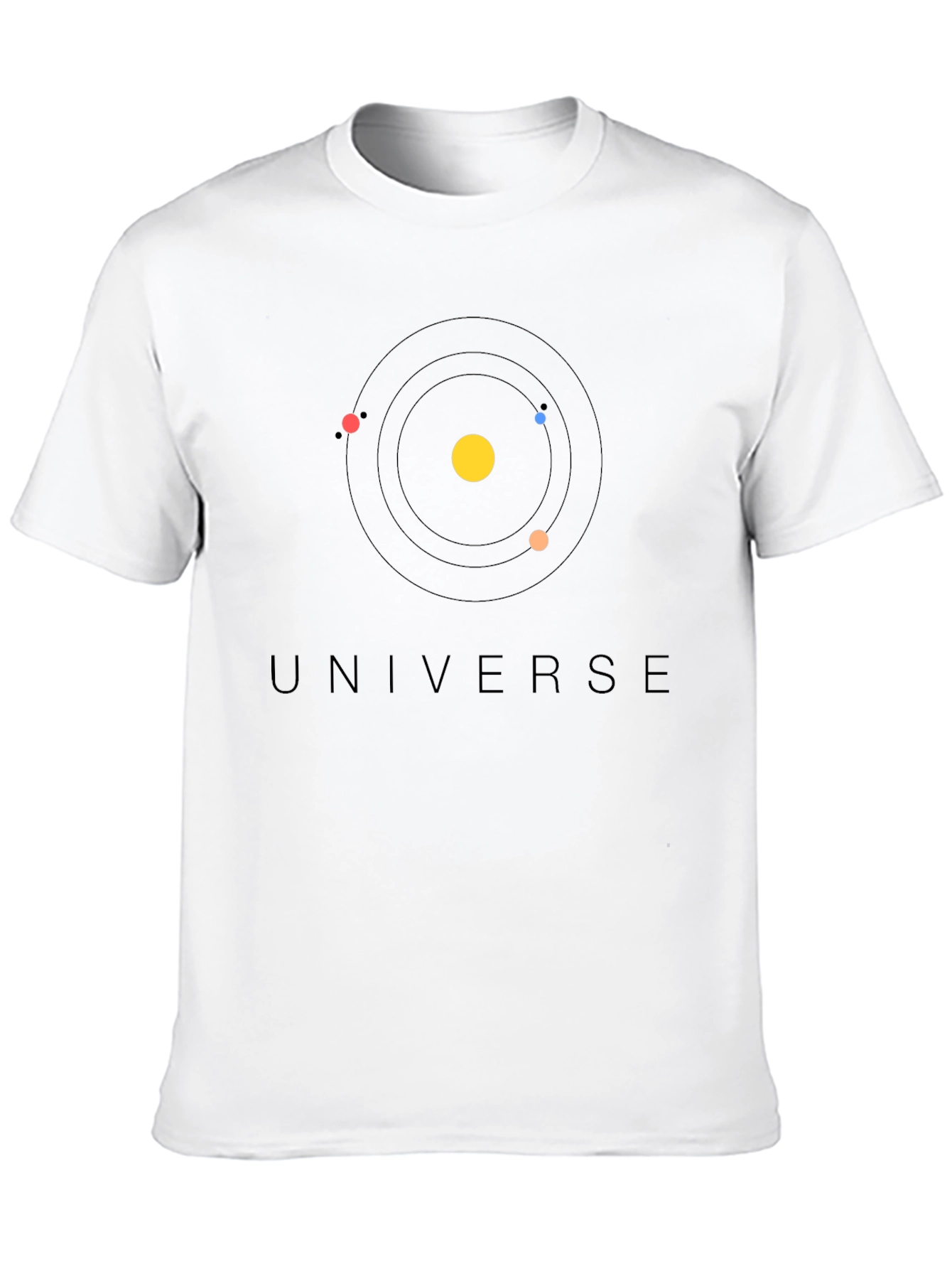Universe Graphic Print T-Shirt - Modern Solar System Design