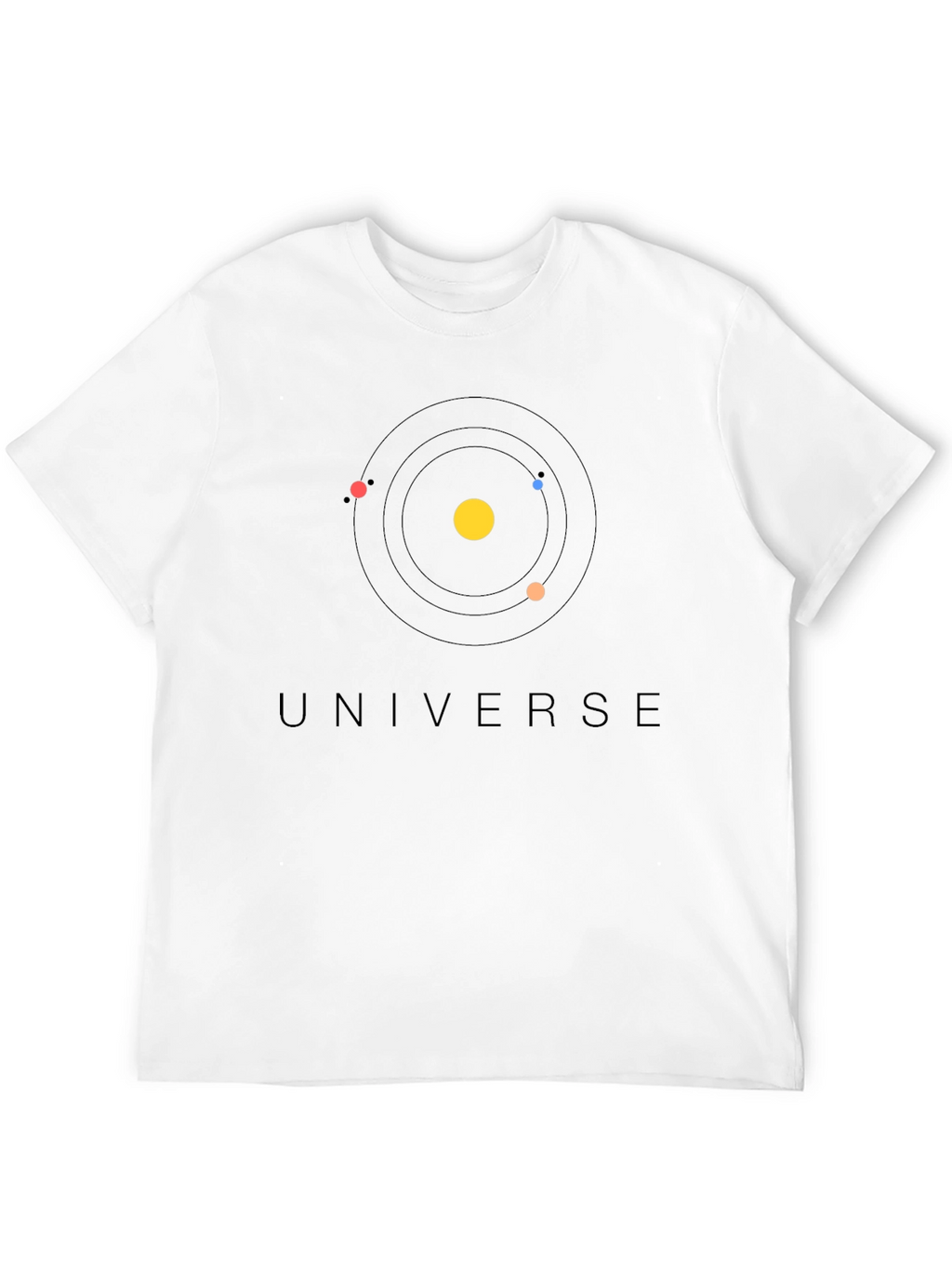Universe Graphic Print T-Shirt - Modern Solar System Design