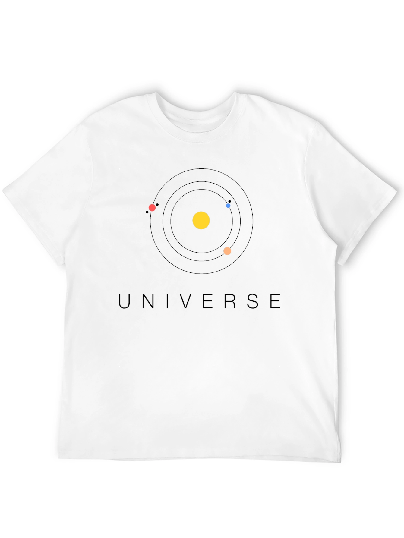 Universe Graphic Print T-Shirt - Modern Solar System Design