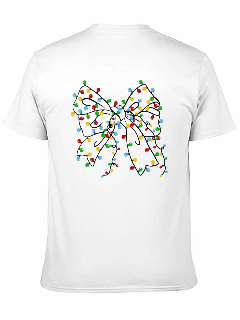 Christmas Lights Bow Black T-Shirt