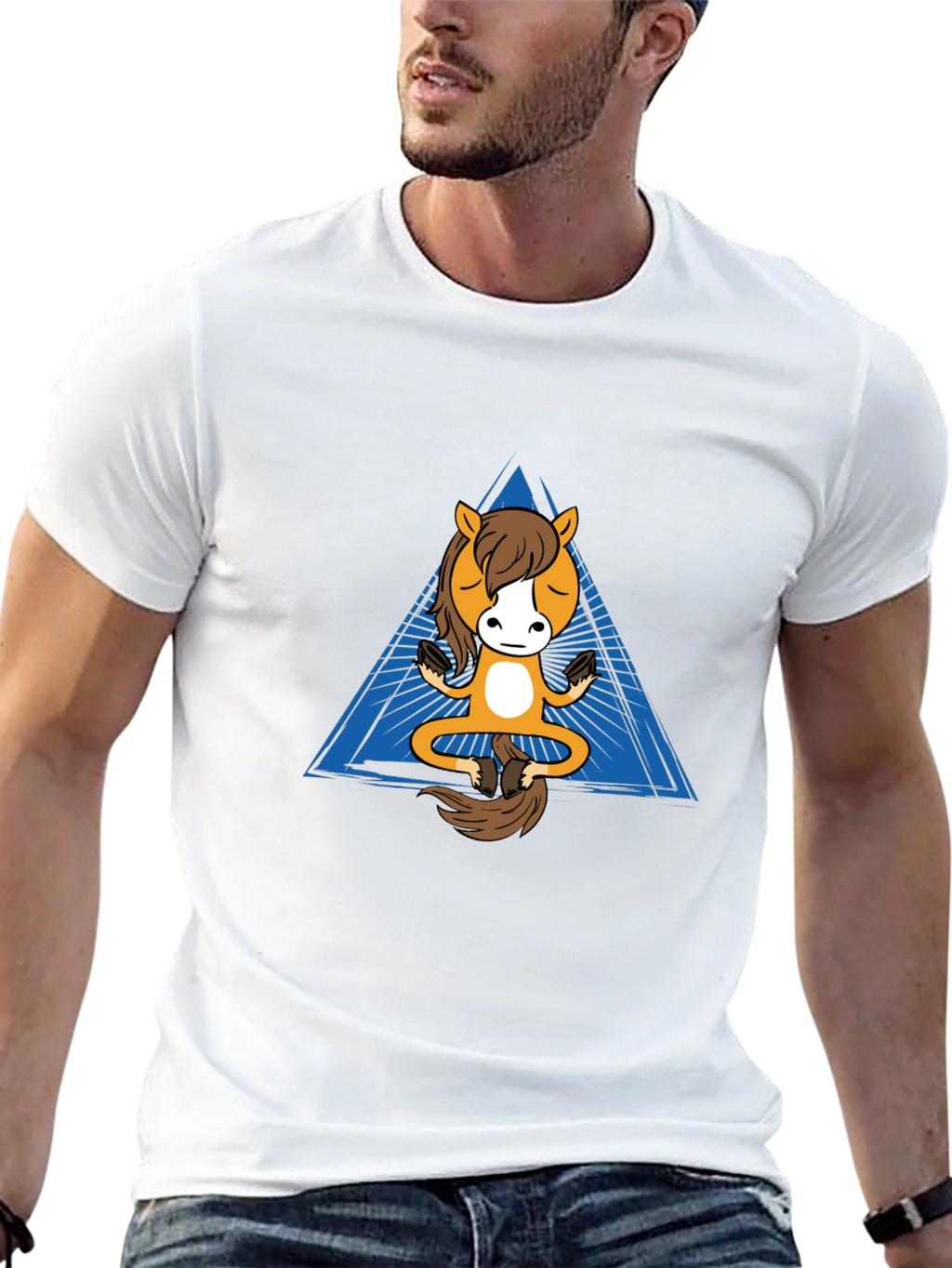 Meditating Horse Graphic Tee - Zen Equine T-Shirt