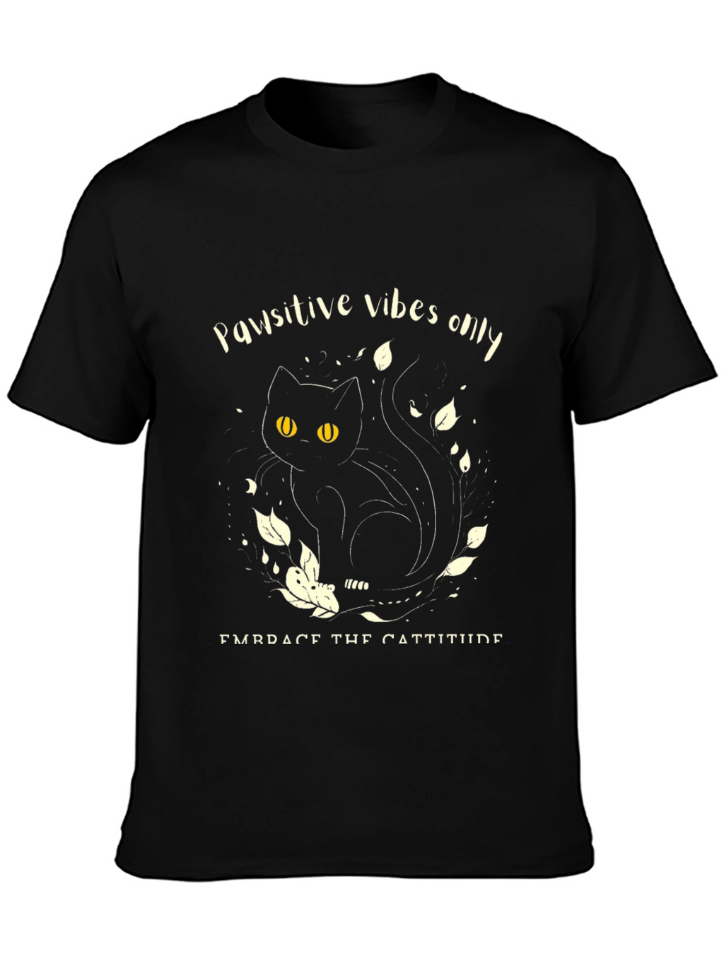 Pawsitive Vibes Cat T-Shirt - Embrace the Cattitude