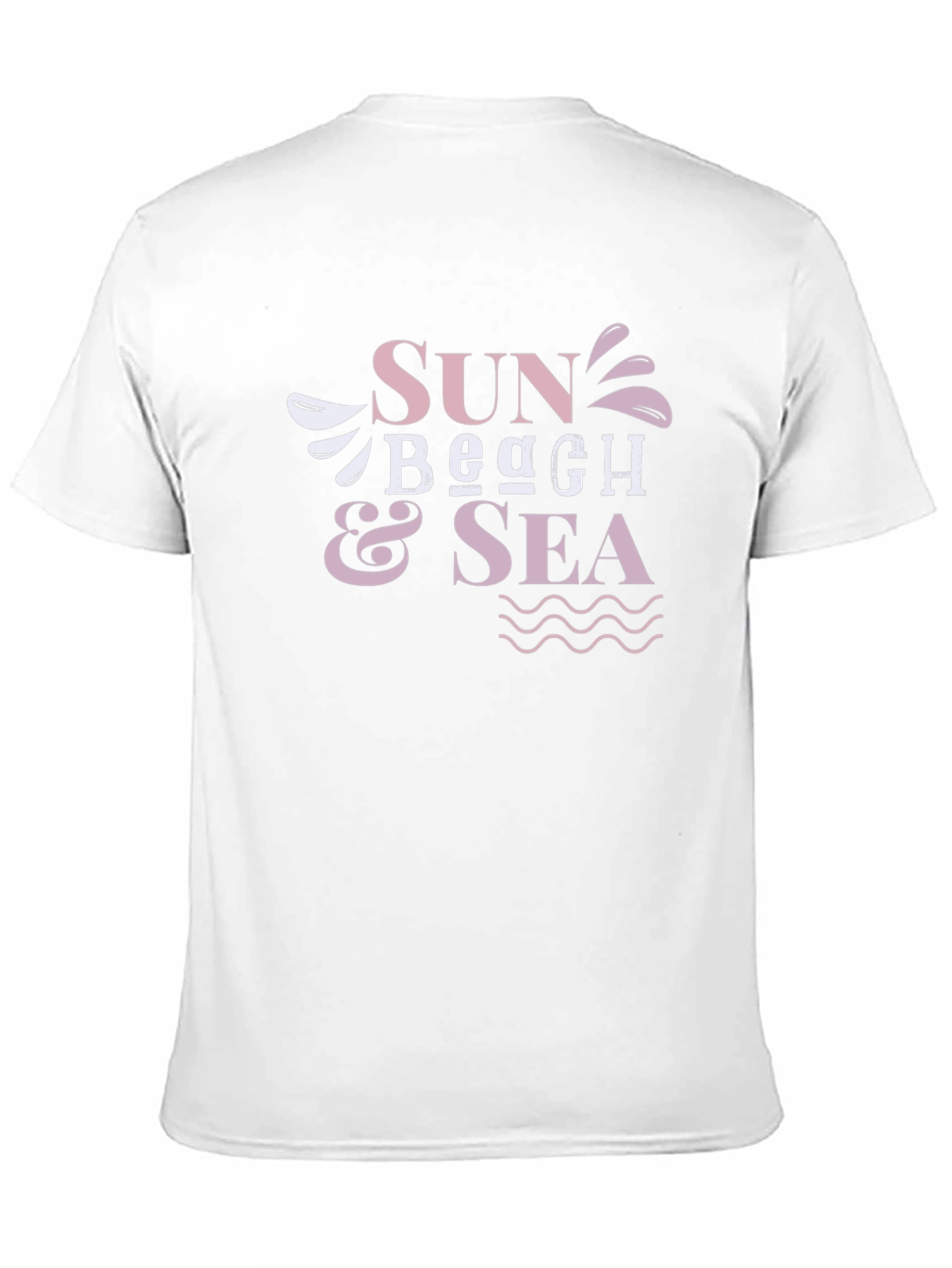 Sun Beach Sea Black Graphic T-Shirt