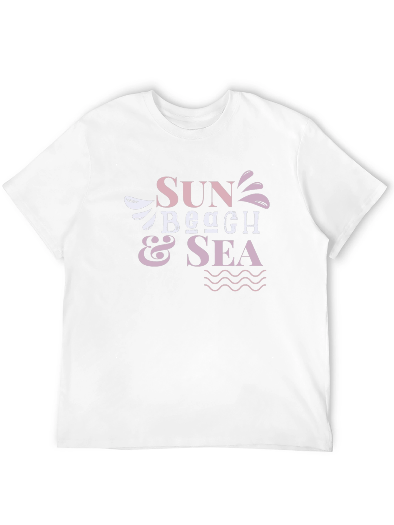 Sun Beach Sea Black Graphic T-Shirt
