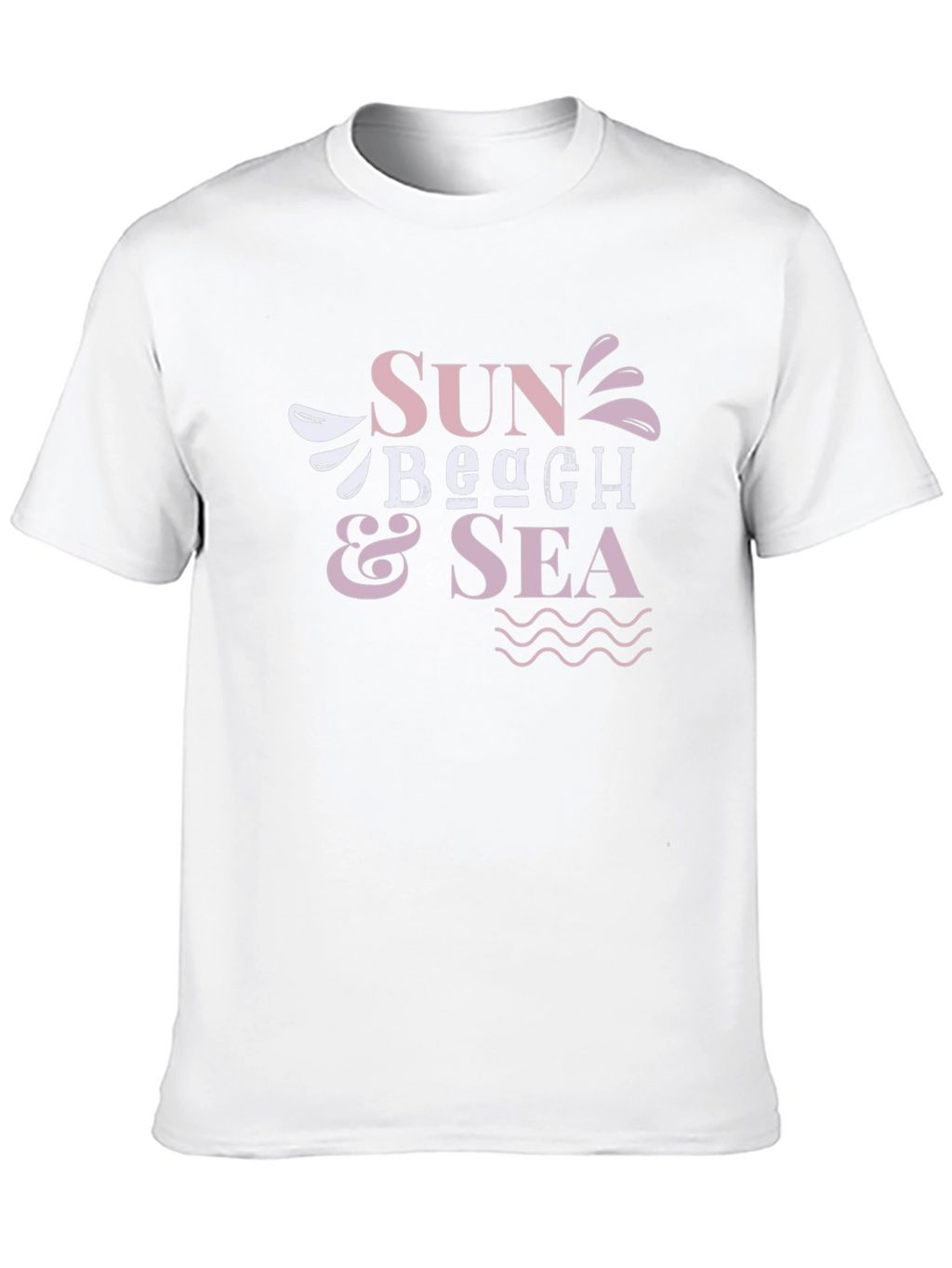 Sun Beach Sea Black Graphic T-Shirt