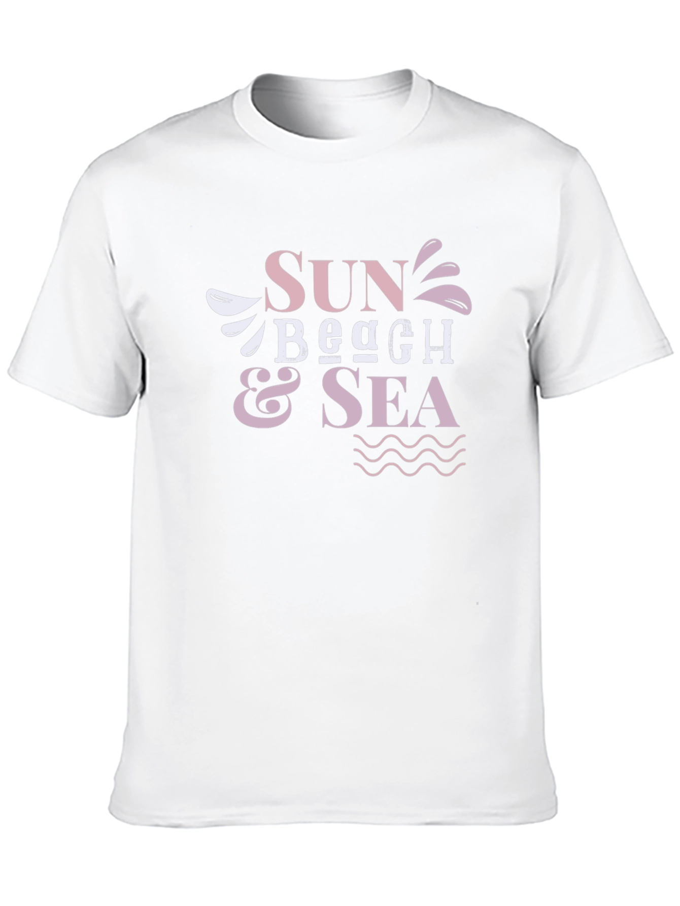 Sun Beach Sea Black Graphic T-Shirt