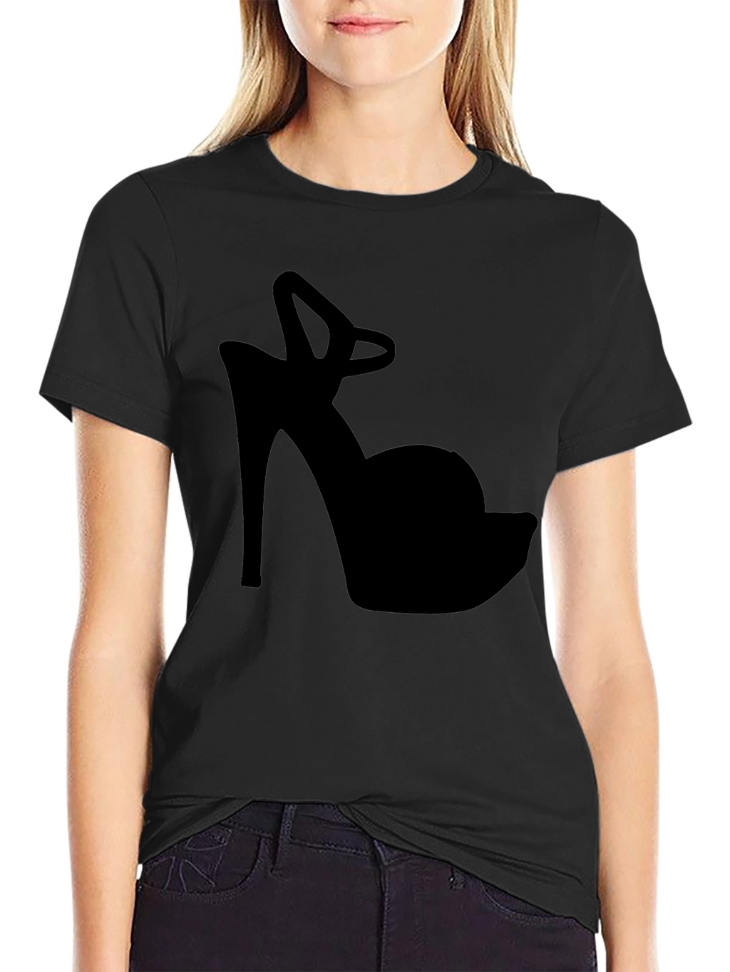 High Heel Silhouette Tee - Fashionable Graphic Print