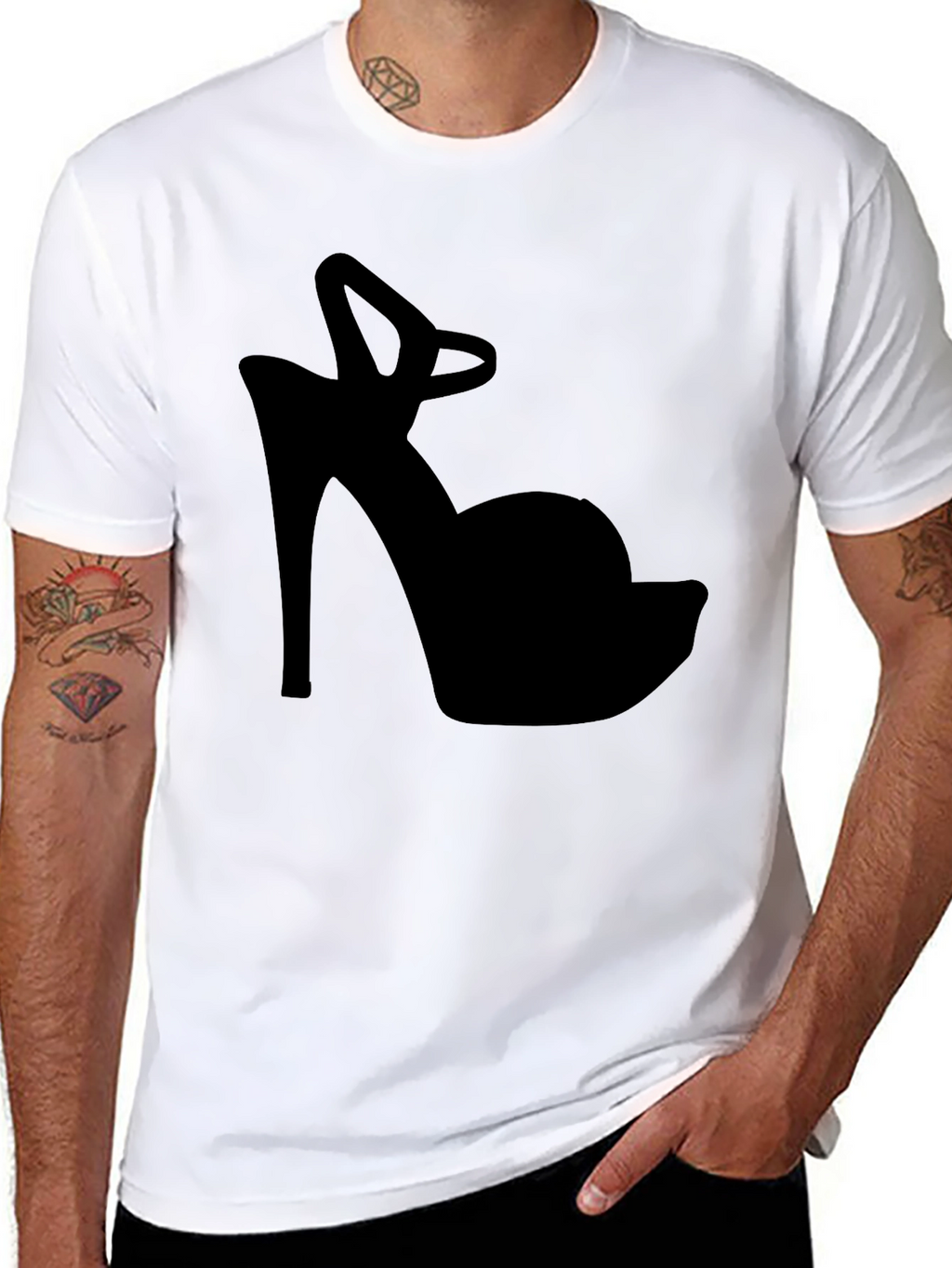 High Heel Silhouette Tee - Fashionable Graphic Print