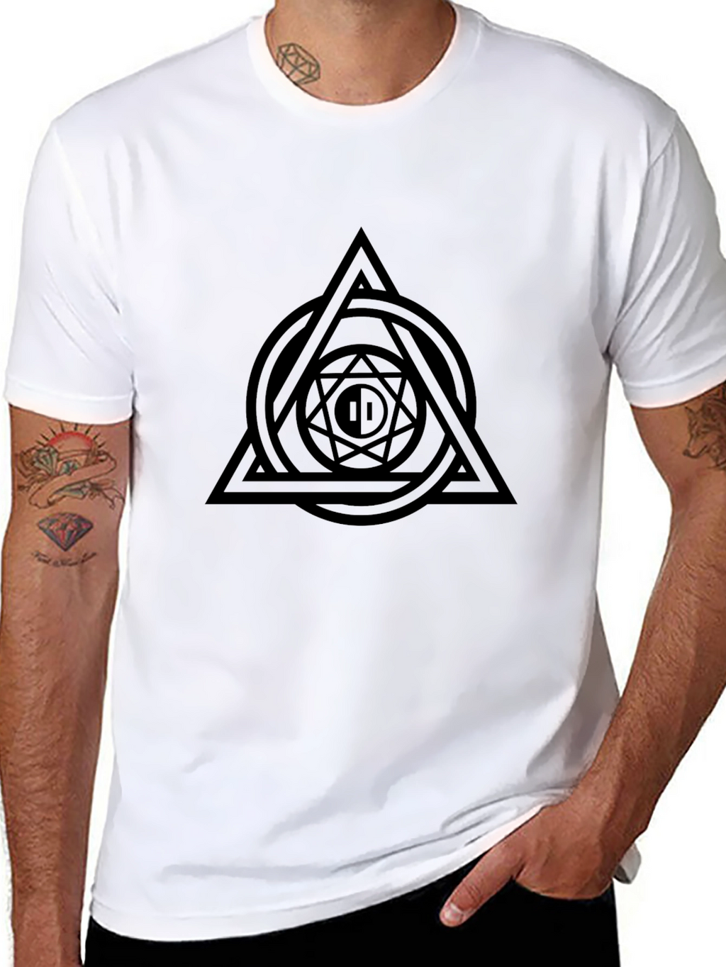 Geometric Symbol Black T-Shirt