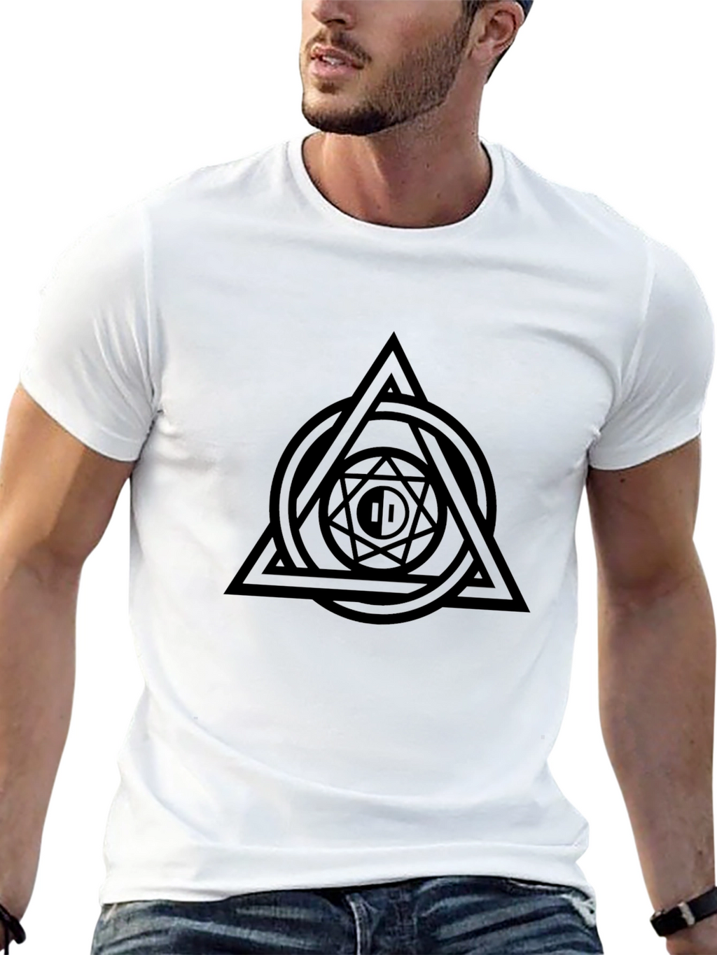 Geometric Symbol Black T-Shirt