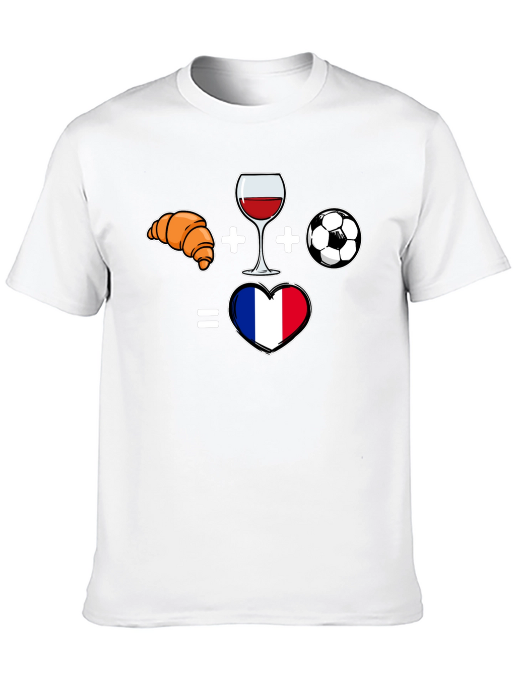 France Love T-Shirt - Croissant Wine Soccer