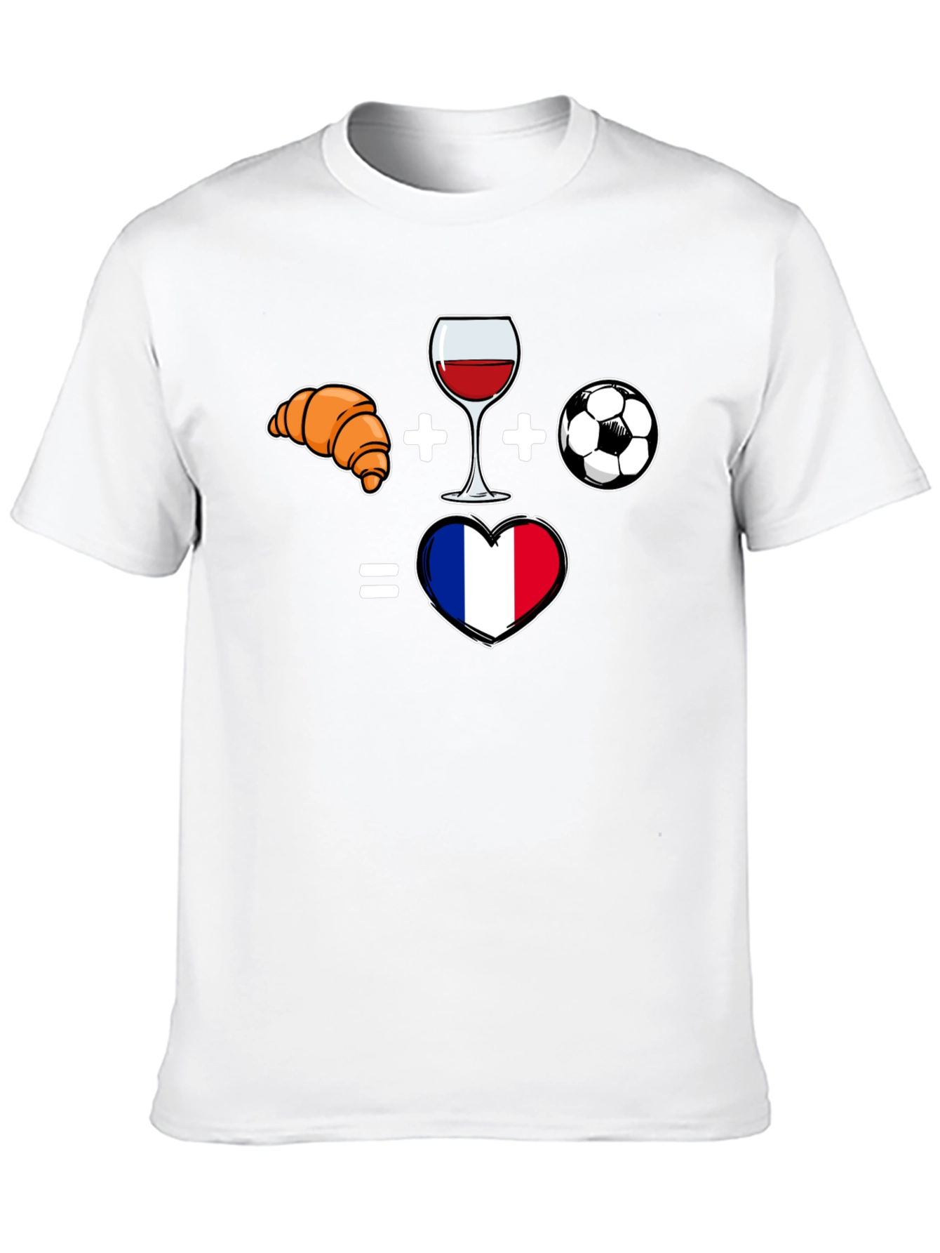 France Love T-Shirt - Croissant Wine Soccer