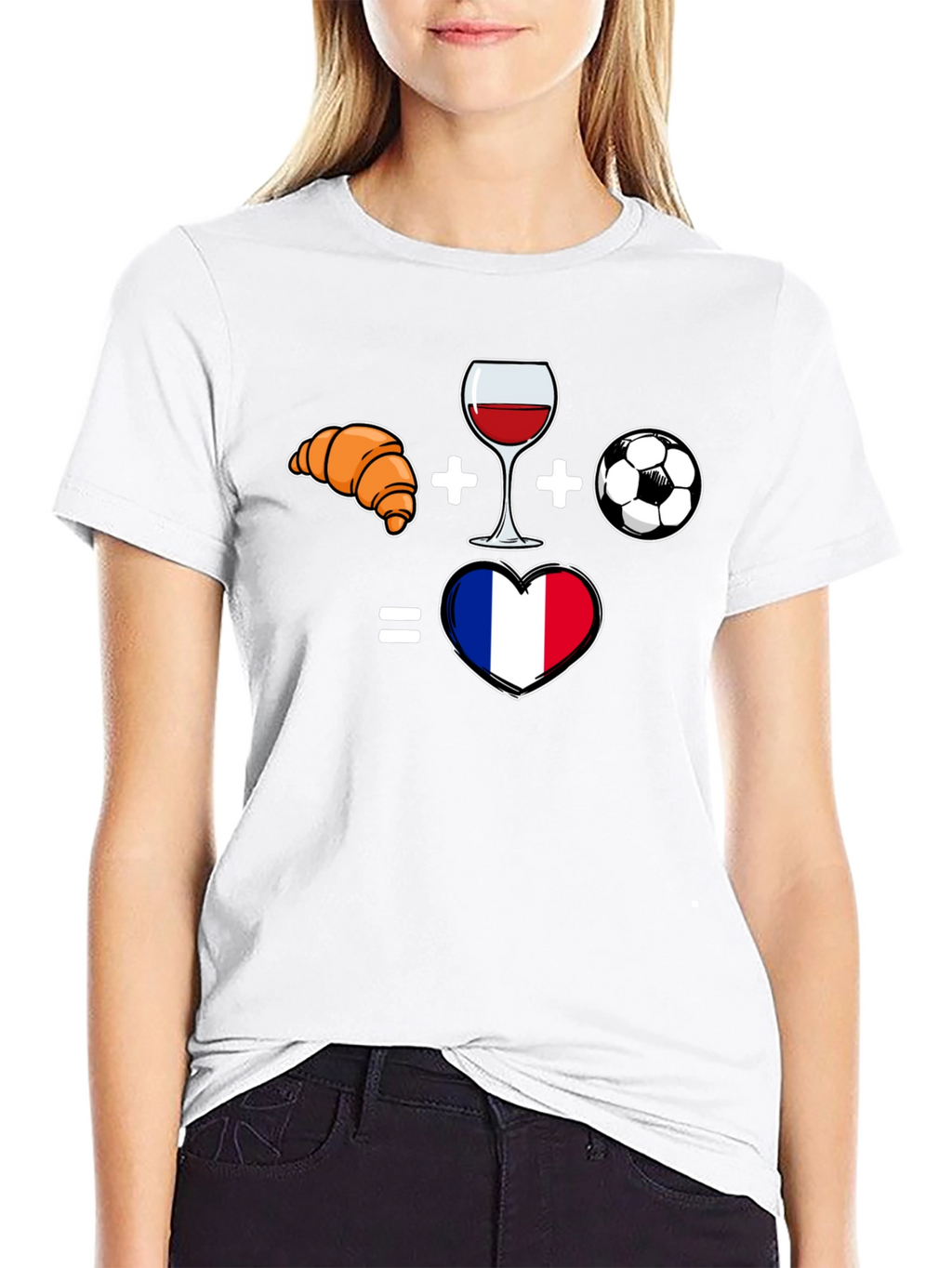 France Love T-Shirt - Croissant Wine Soccer