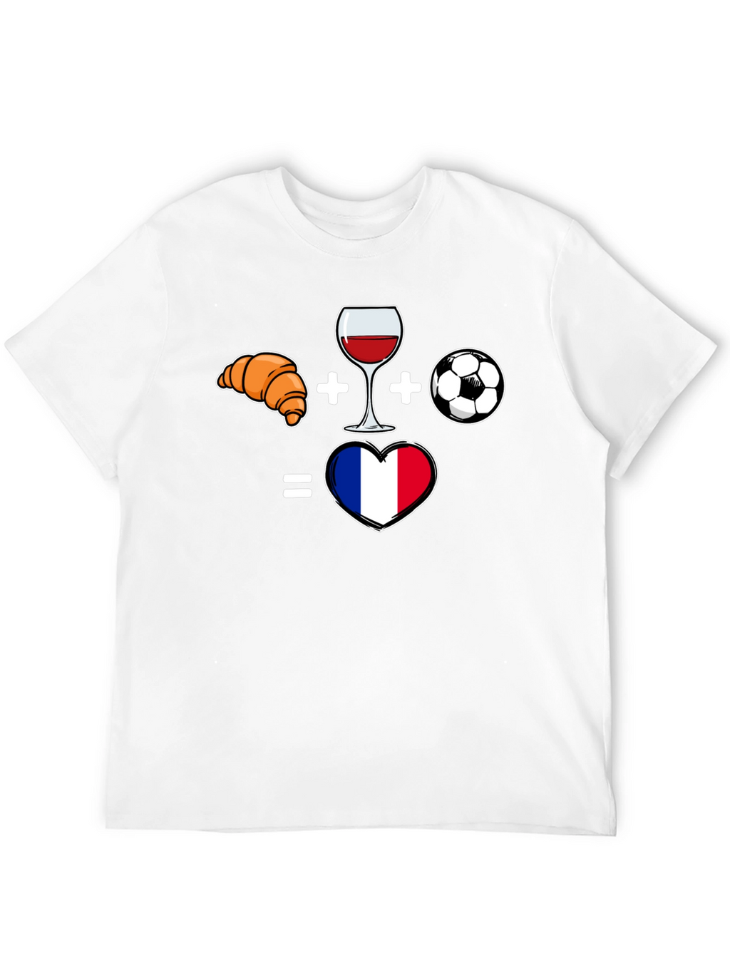 France Love T-Shirt - Croissant Wine Soccer