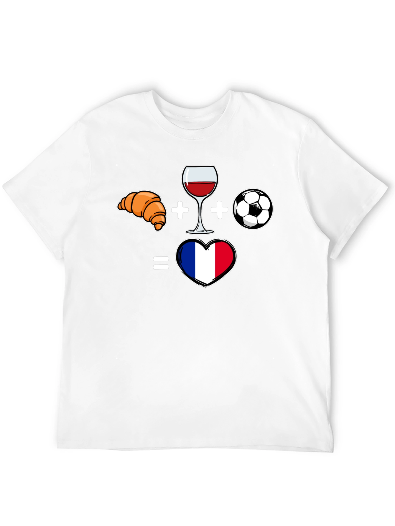France Love T-Shirt - Croissant Wine Soccer