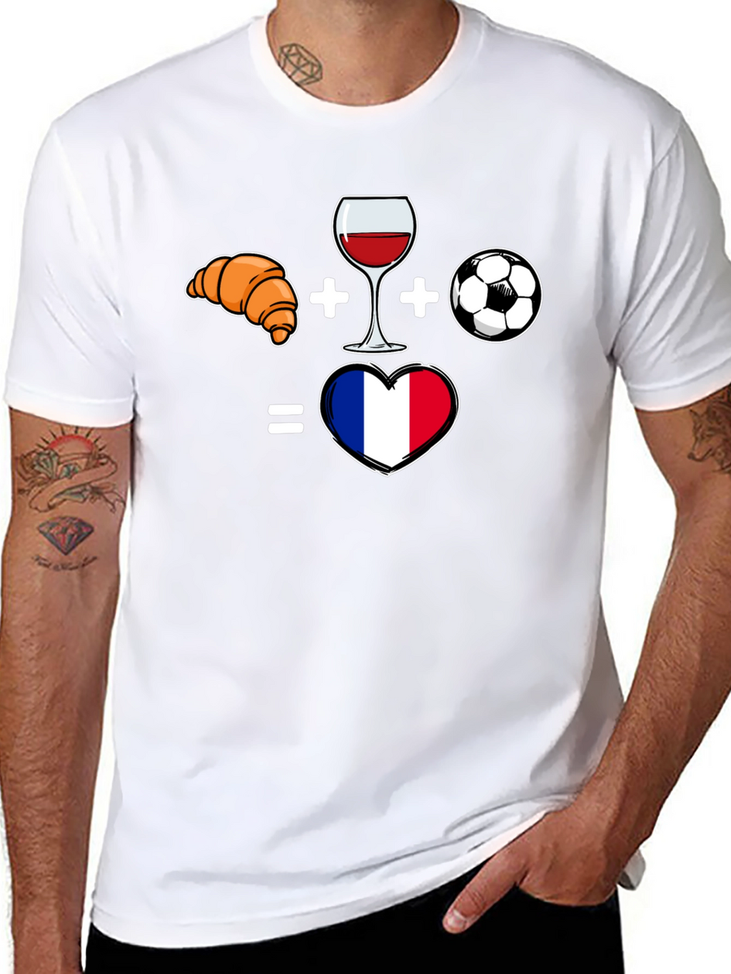 France Love T-Shirt - Croissant Wine Soccer