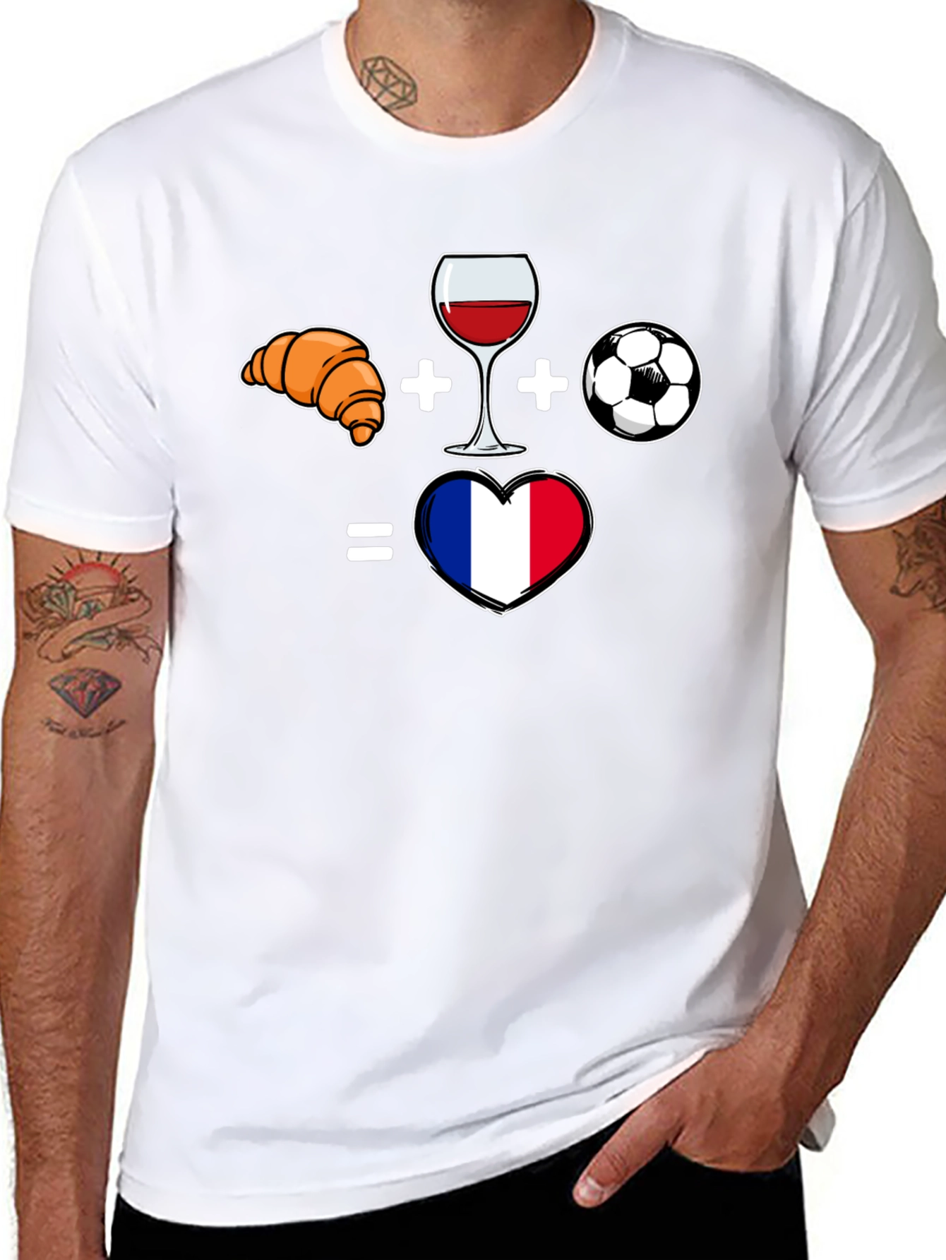 France Love T-Shirt - Croissant Wine Soccer