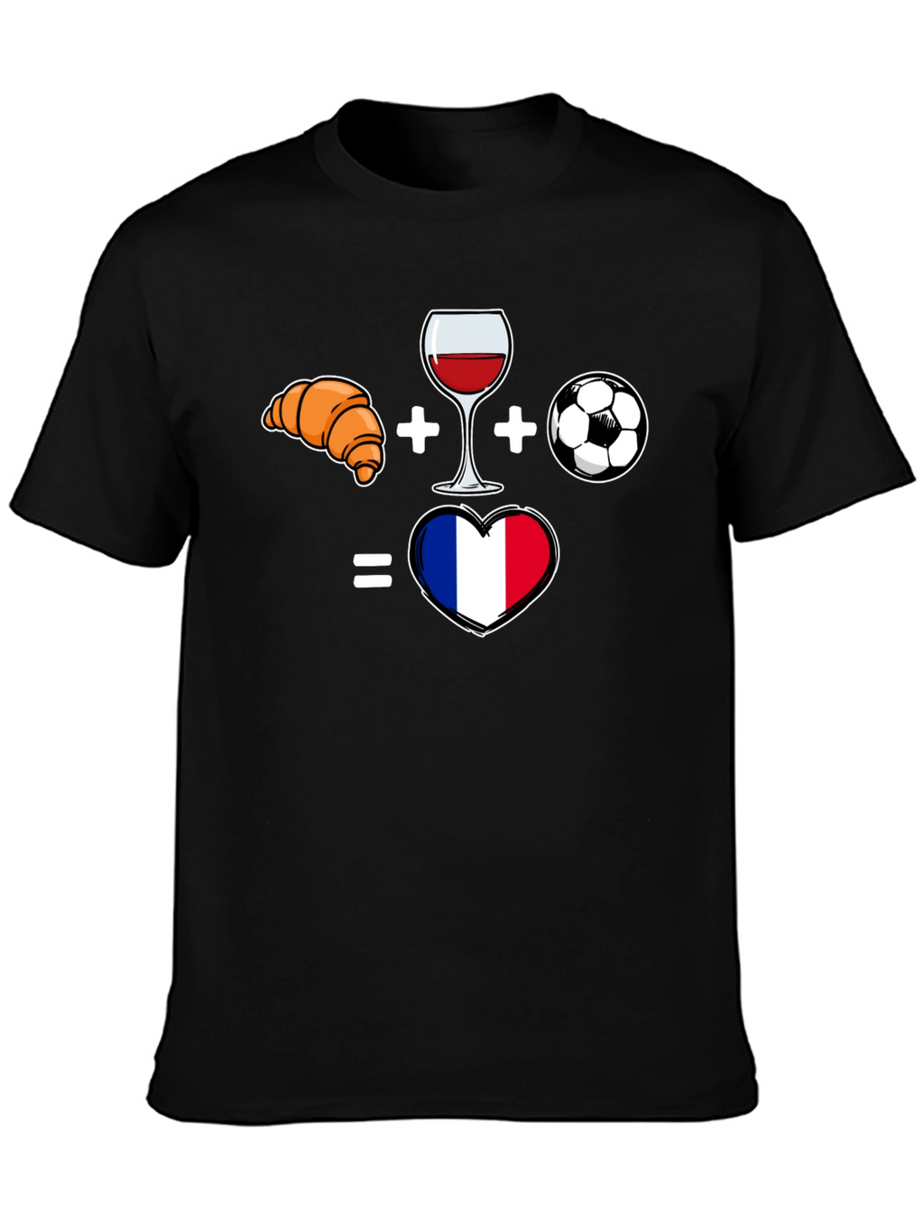 France Love T-Shirt - Croissant Wine Soccer