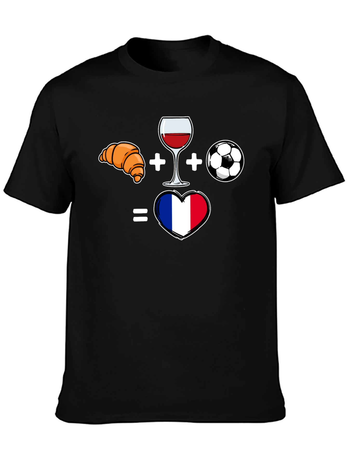 France Love T-Shirt - Croissant Wine Soccer