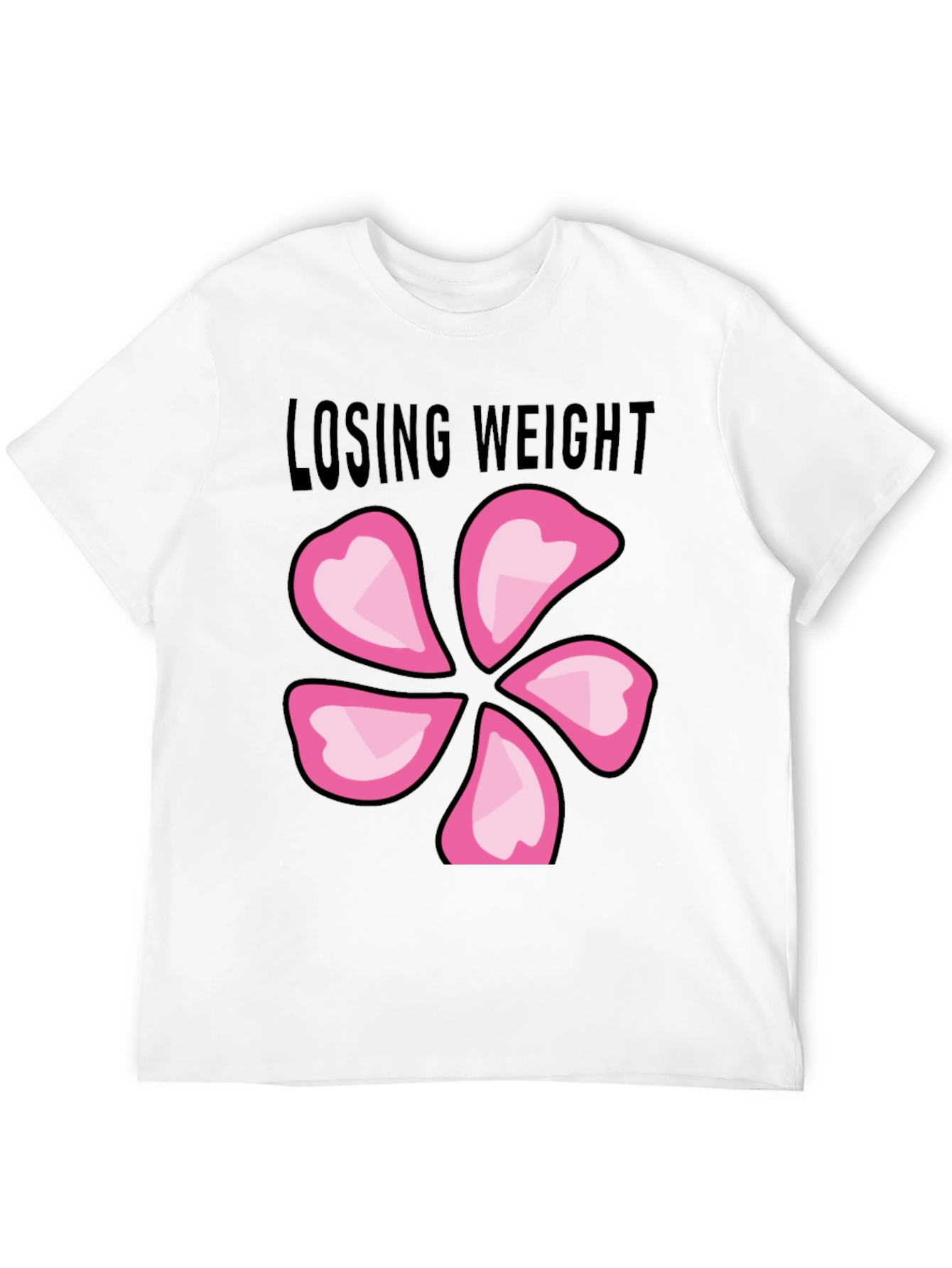 Losing Weight Flower T-Shirt - Black