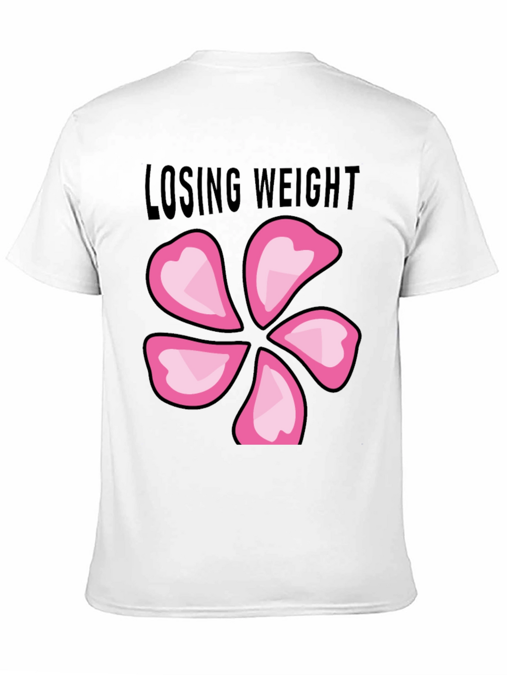 Losing Weight Flower T-Shirt - Black