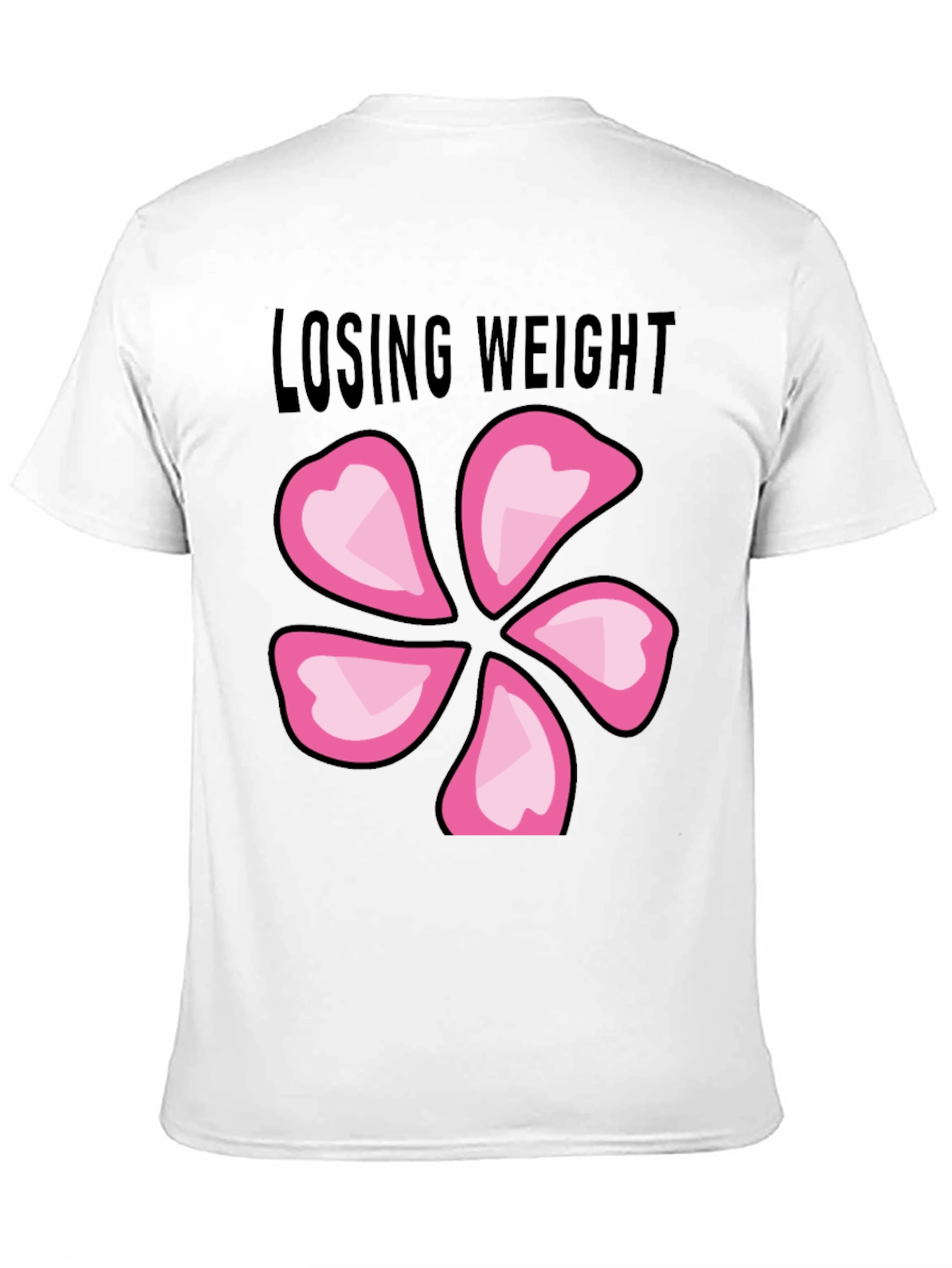 Losing Weight Flower T-Shirt - Black