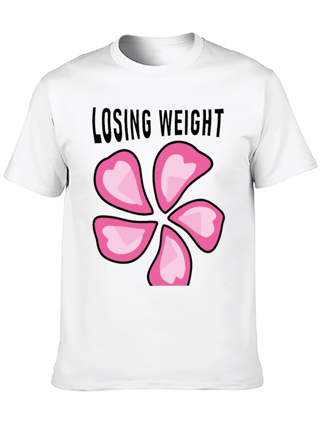 Losing Weight Flower T-Shirt - Black