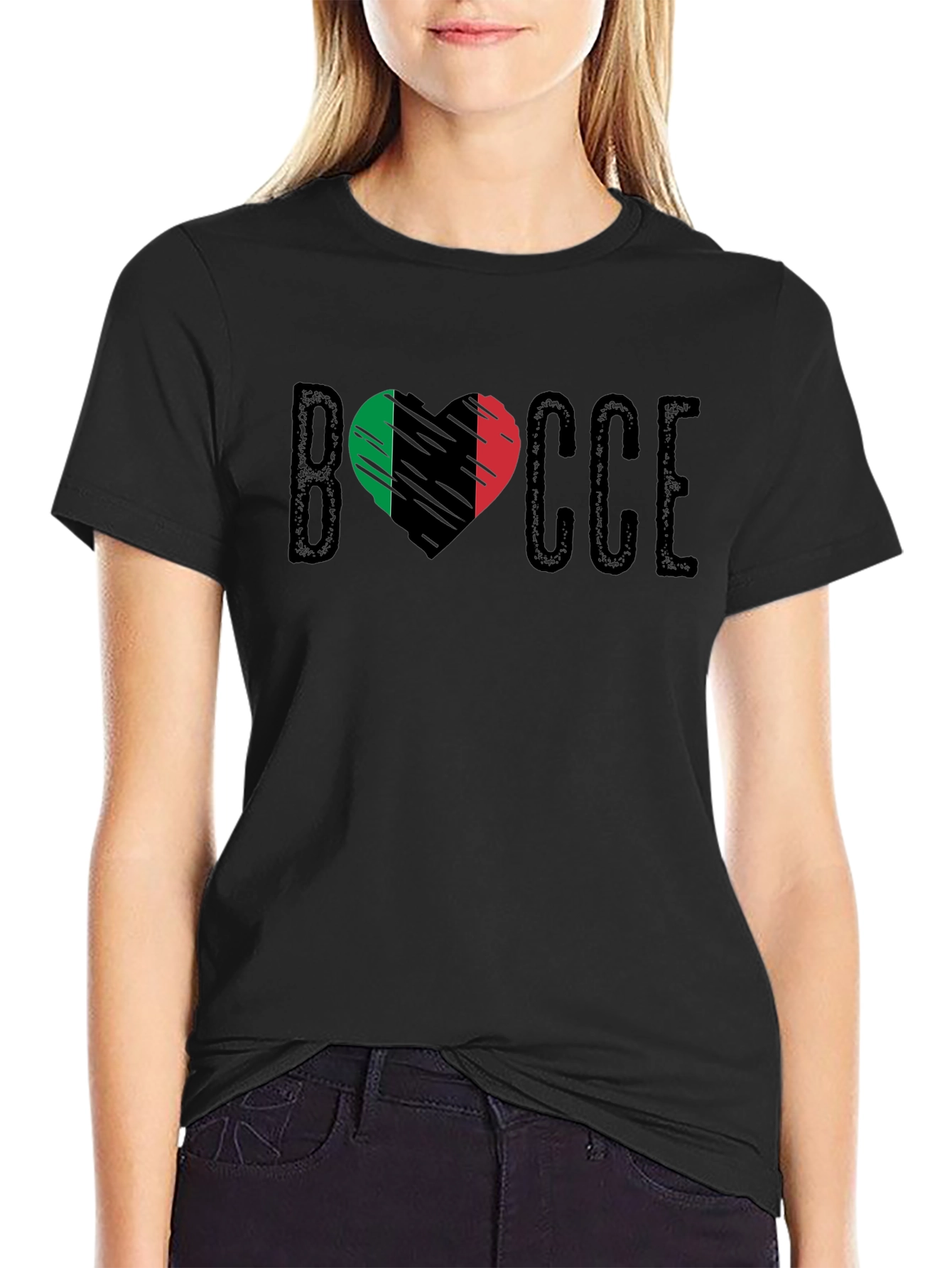 Bocce Heart Italian Flag T-Shirt