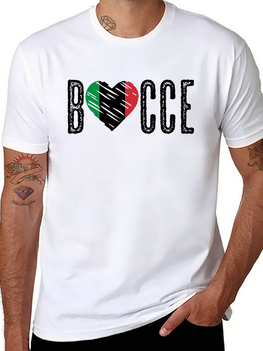 Bocce Heart Italian Flag T-Shirt