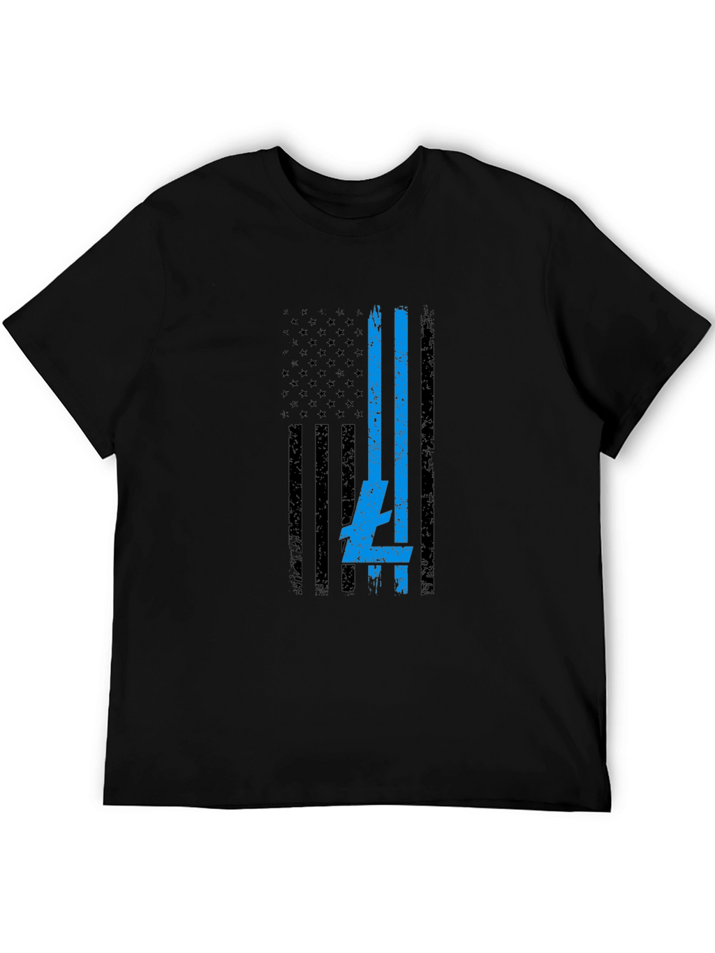 USA Flag Blue Line T-Shirt - Patriotic Support