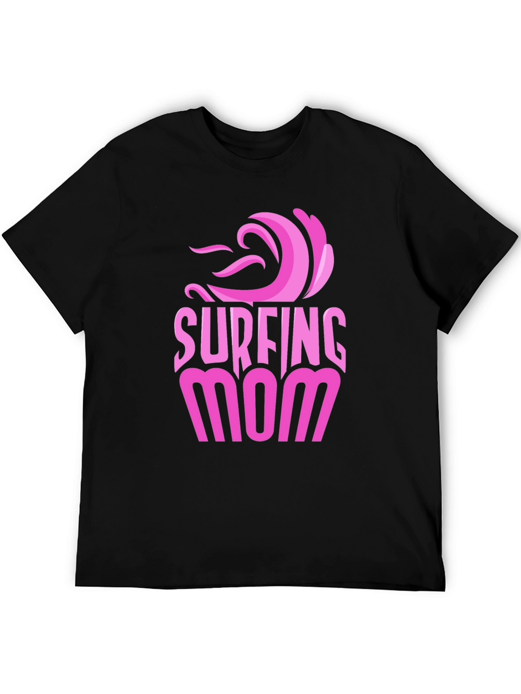 Surfing Mom Graphic Tee - Black Unisex T-Shirt