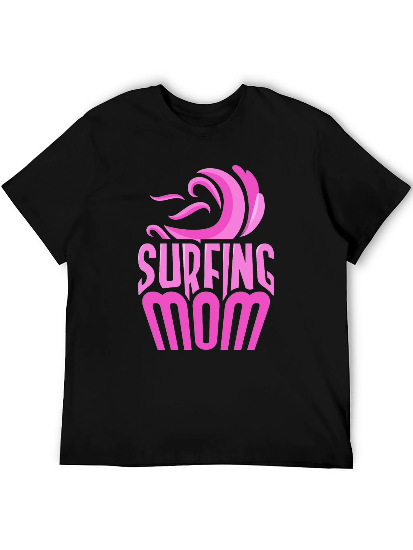 Surfing Mom Graphic Tee - Black Unisex T-Shirt