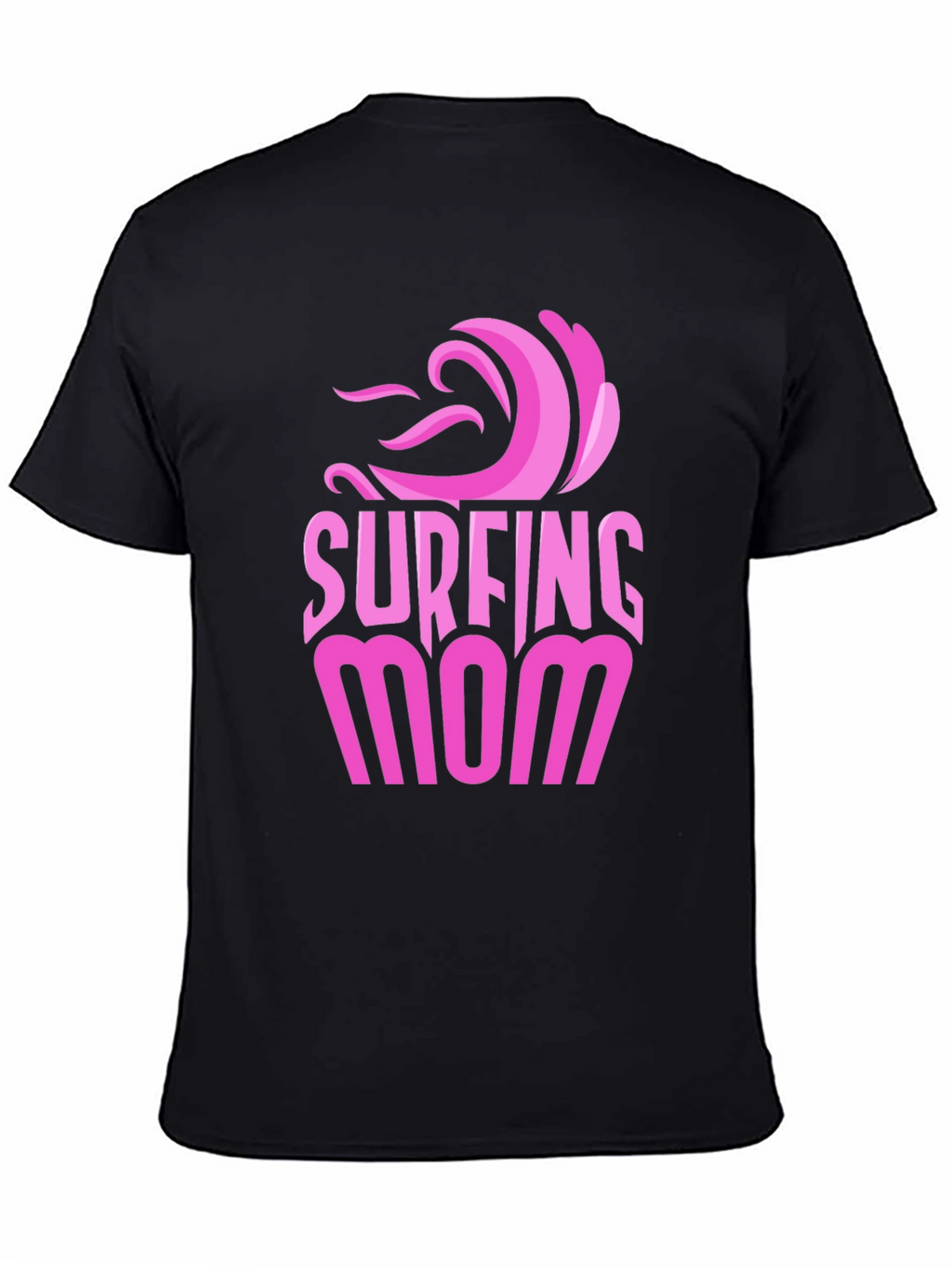 Surfing Mom Graphic Tee - Black Unisex T-Shirt