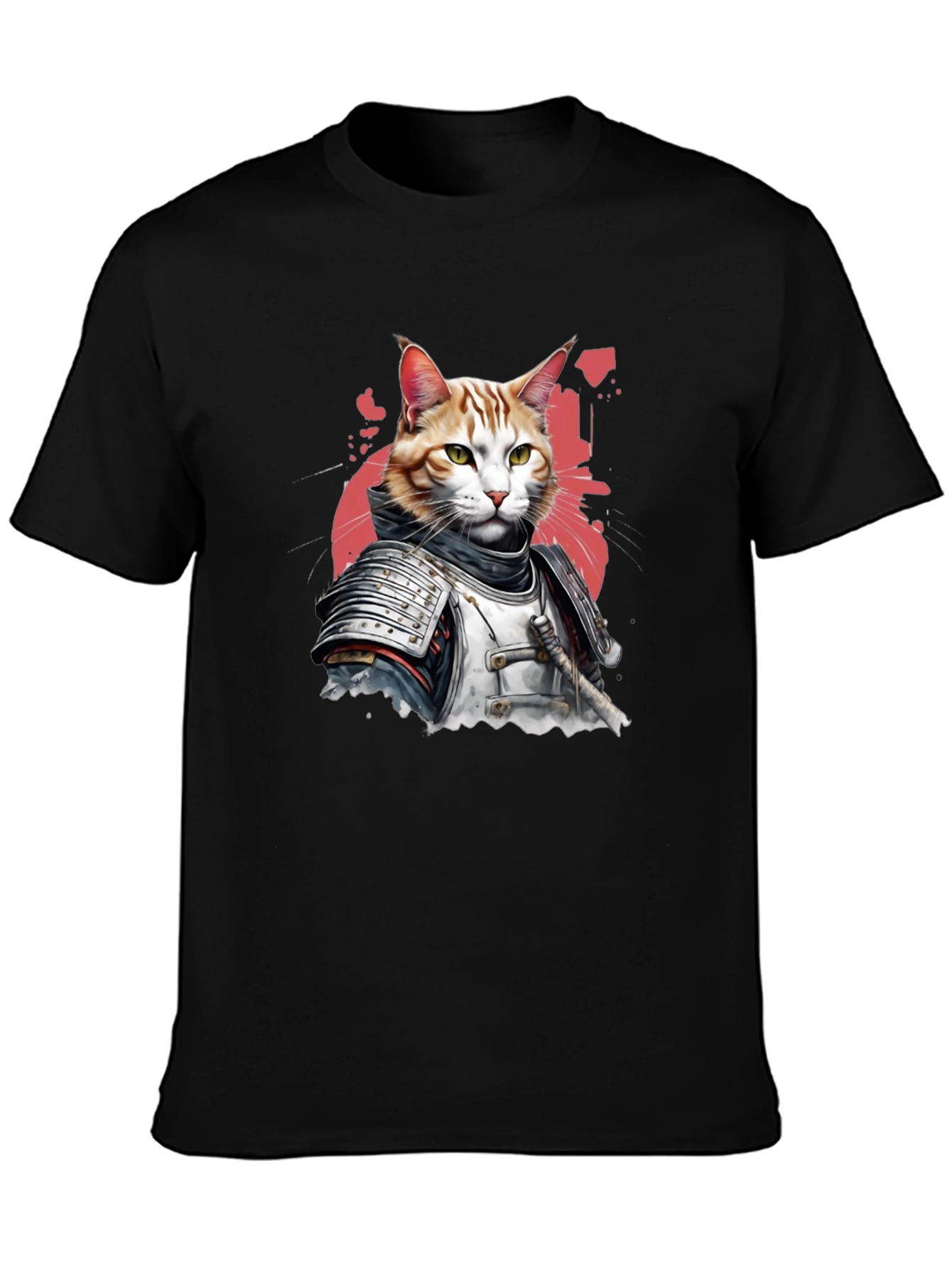 Samurai Cat T-Shirt - Warrior Feline Tee