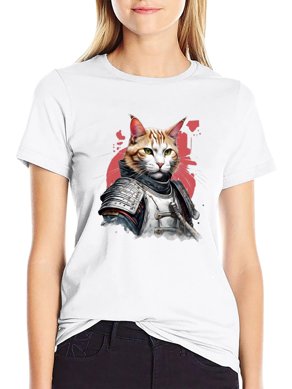 Samurai Cat T-Shirt - Warrior Feline Tee