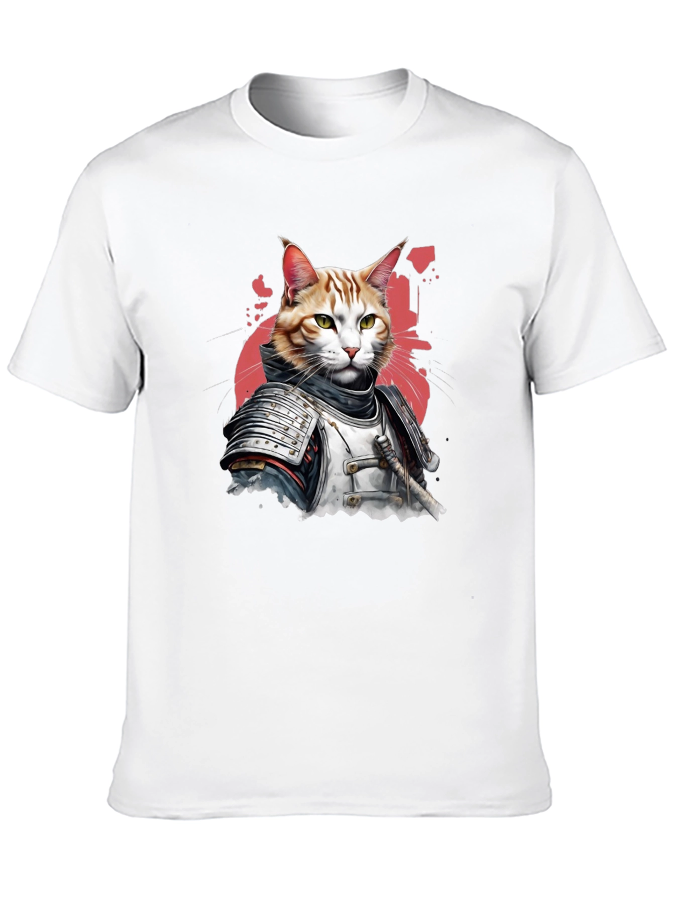Samurai Cat T-Shirt - Warrior Feline Tee