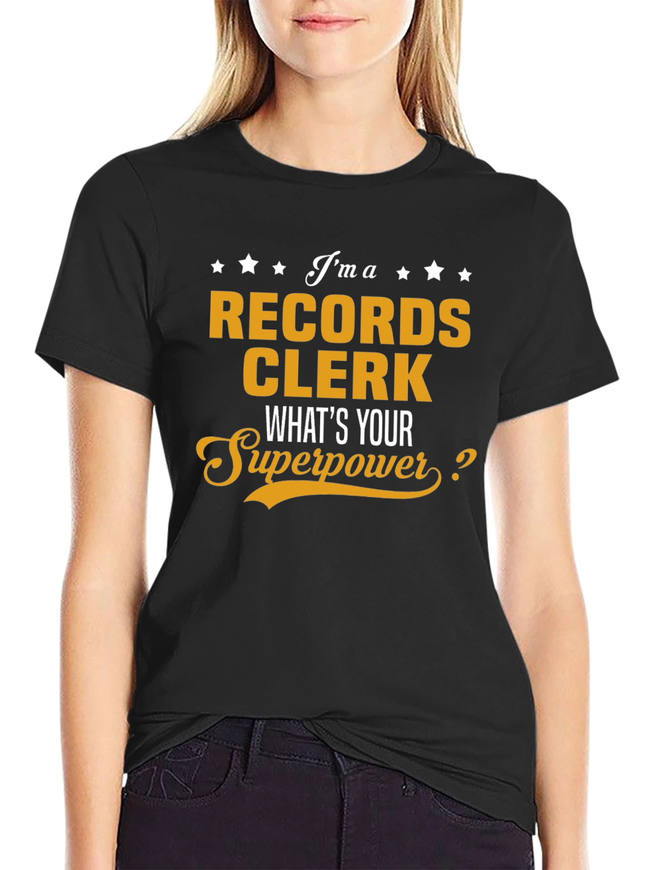 Records Clerk Superpower T-Shirt - Funny Job Pride Tee