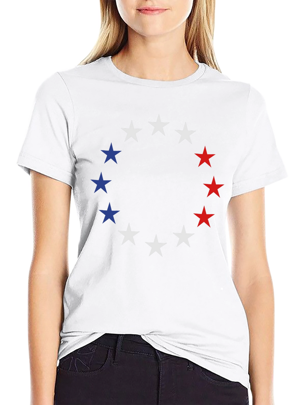 Patriotic Stars T-Shirt - Red White & Blue Design