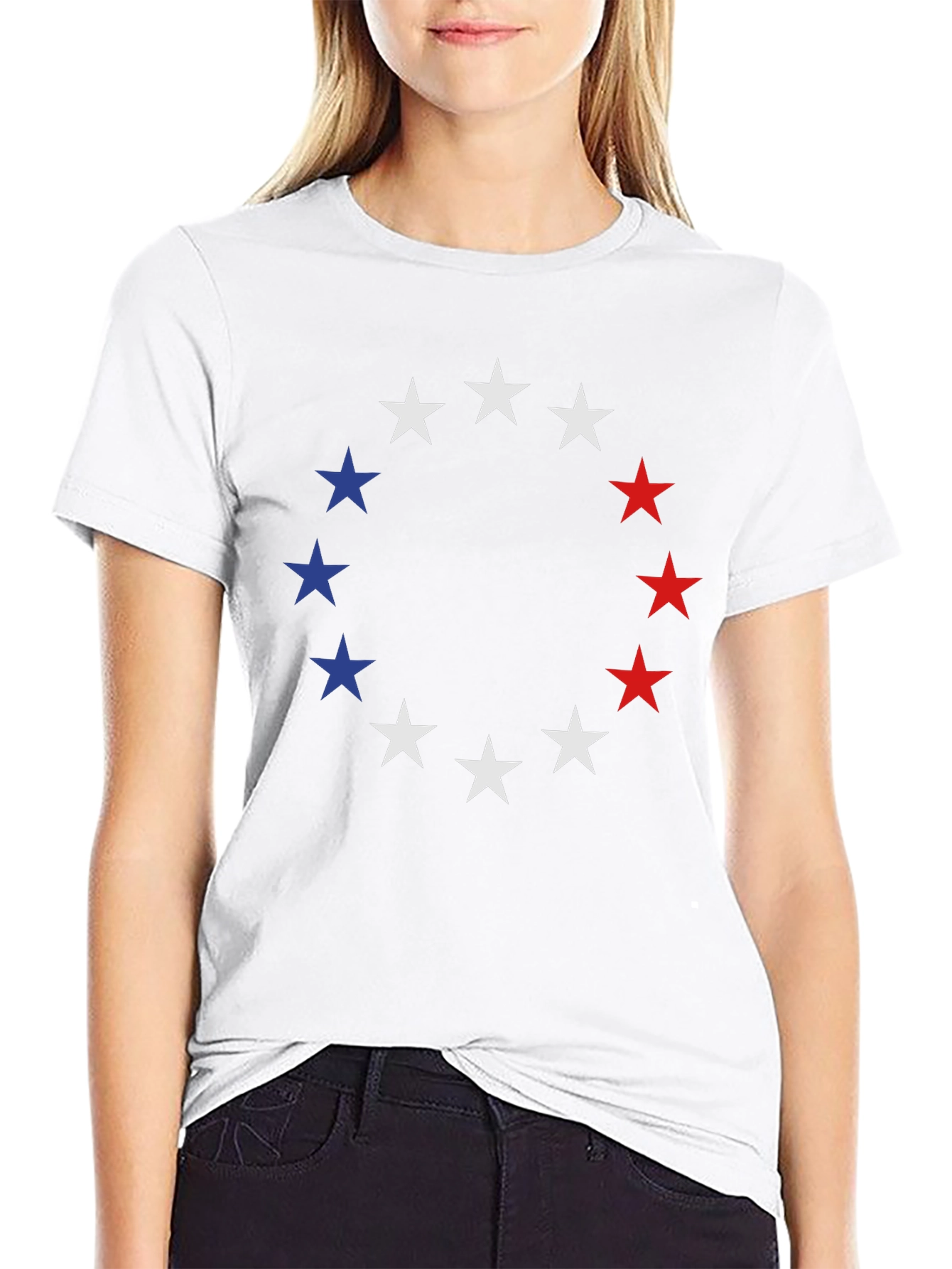 Patriotic Stars T-Shirt - Red White & Blue Design