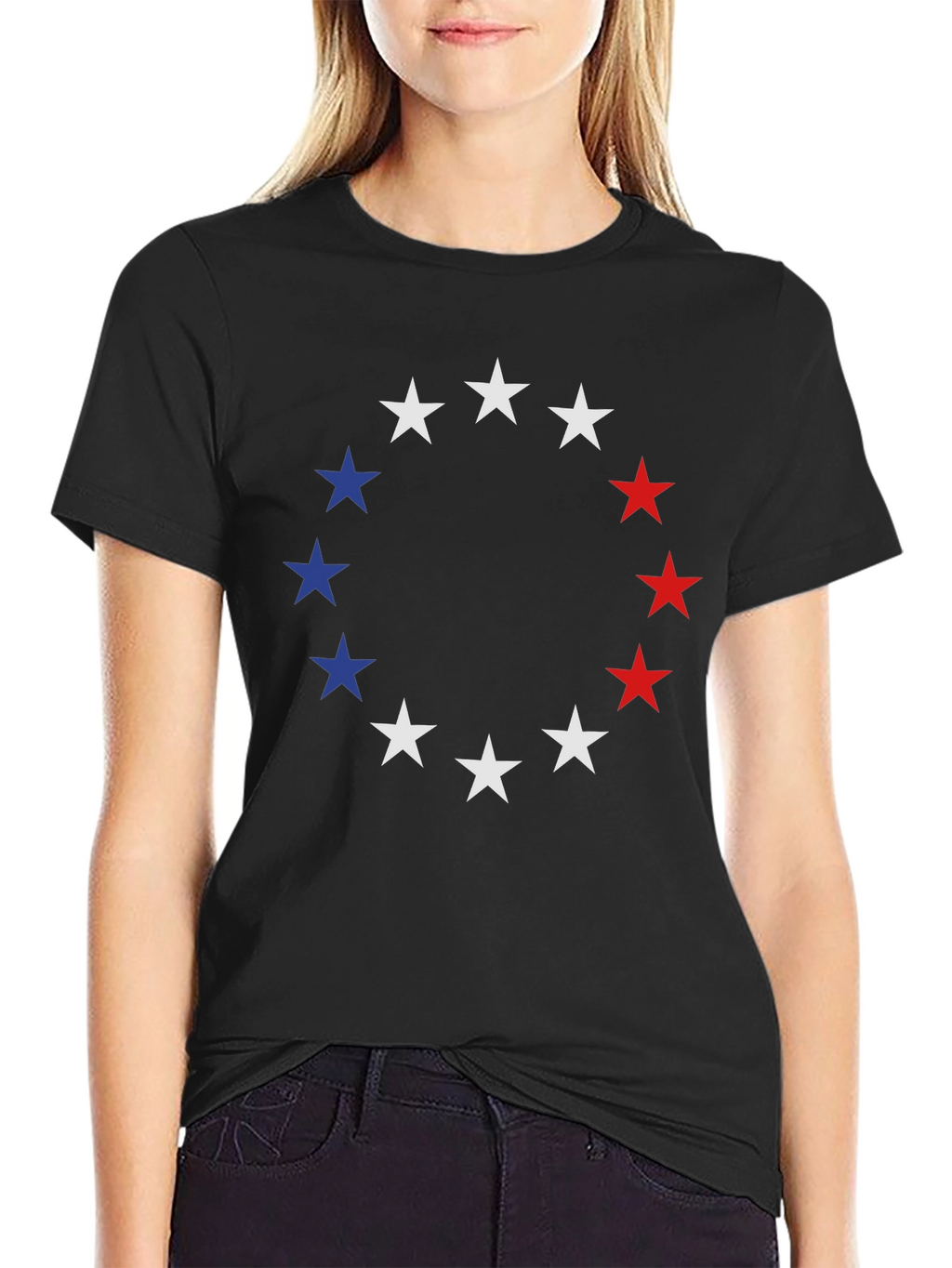 Patriotic Stars T-Shirt - Red White & Blue Design