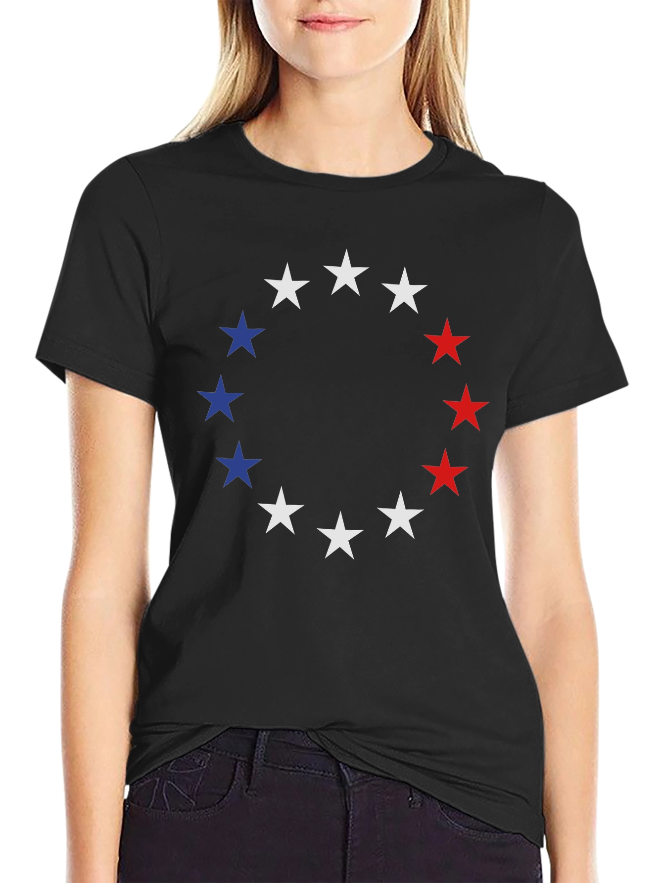 Patriotic Stars T-Shirt - Red White & Blue Design